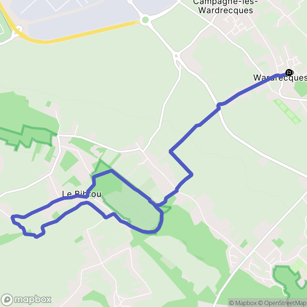 Wardrecques : carte du parcours de randonnée - France
