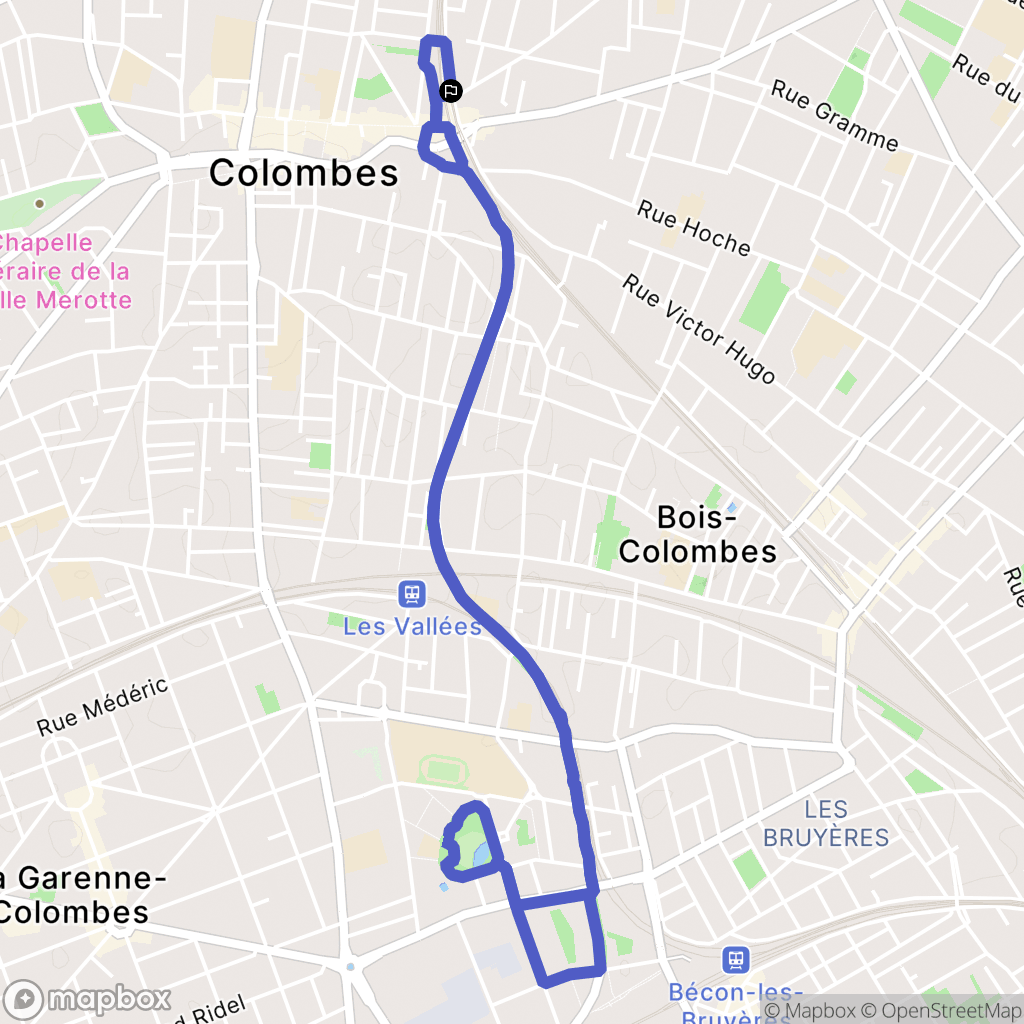 Colombes : carte du parcours de randonnée - France