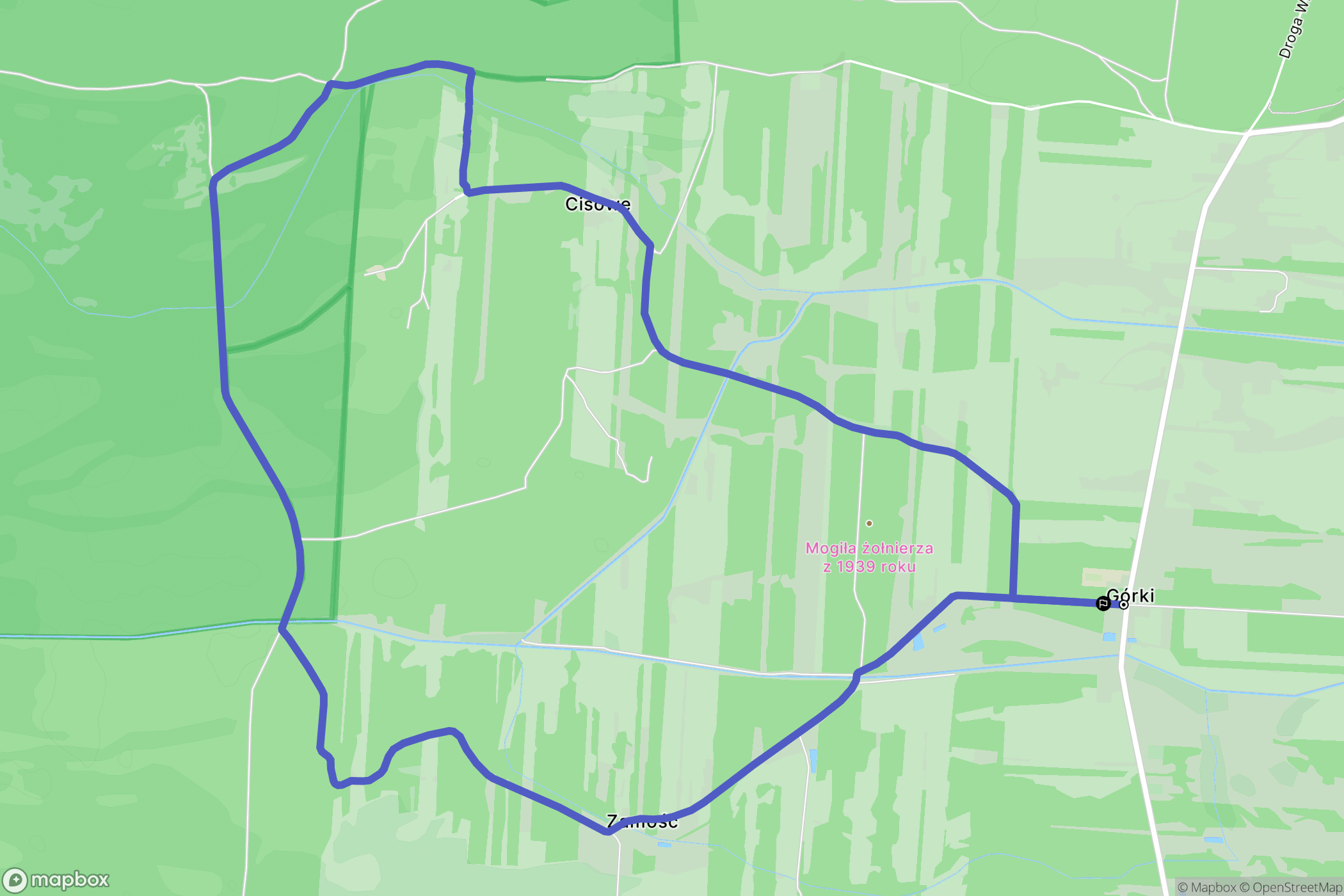 Górki: mapa trasy - Poland