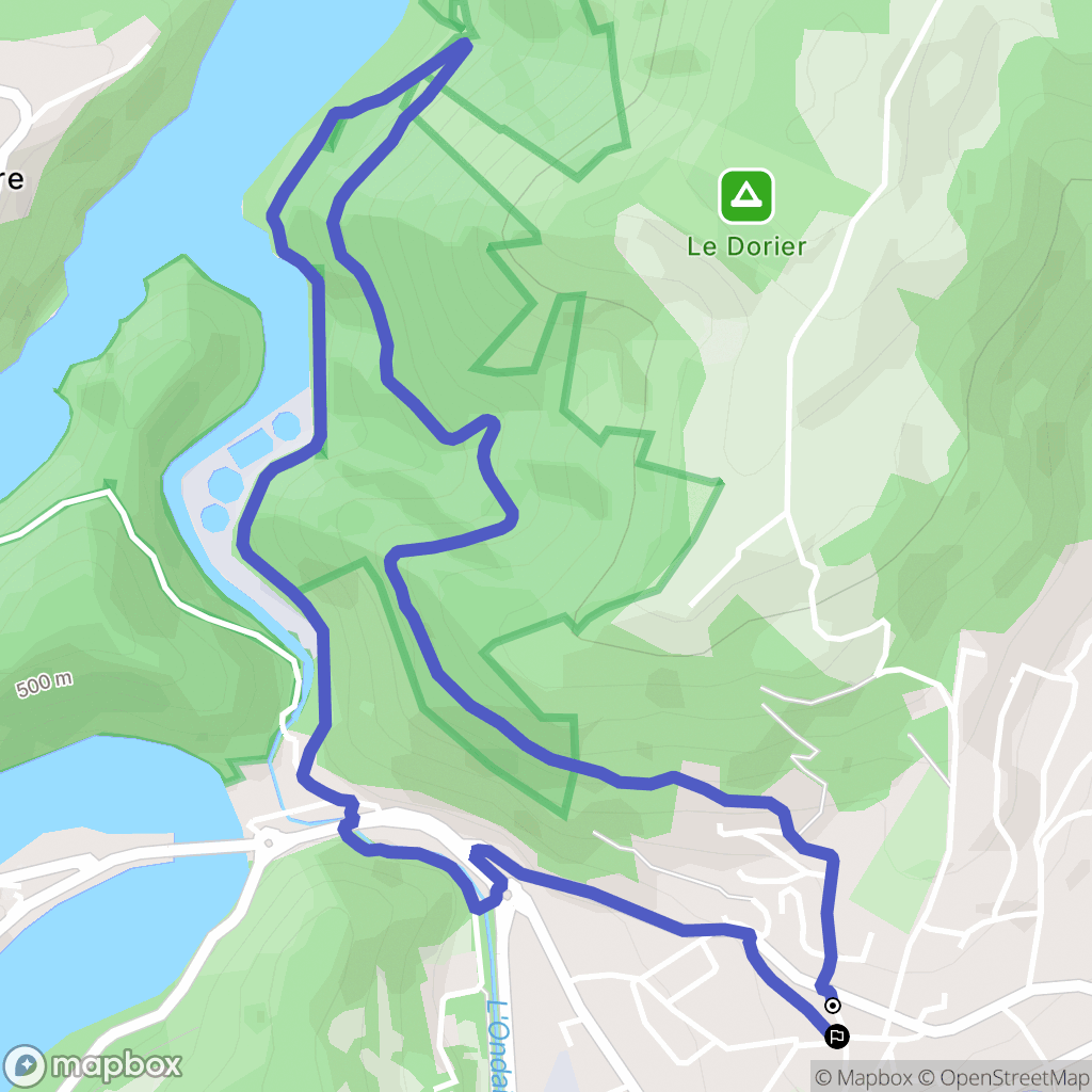 Unieux : carte du parcours de randonnée - France
