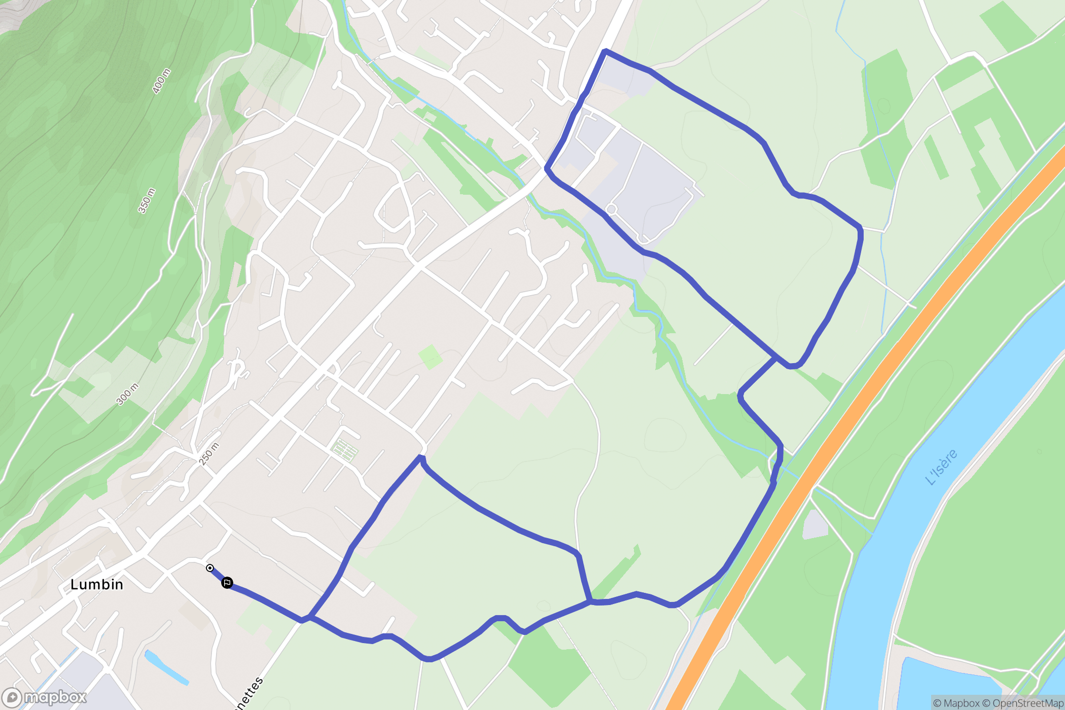 Lumbin : carte du parcours de randonnée - France