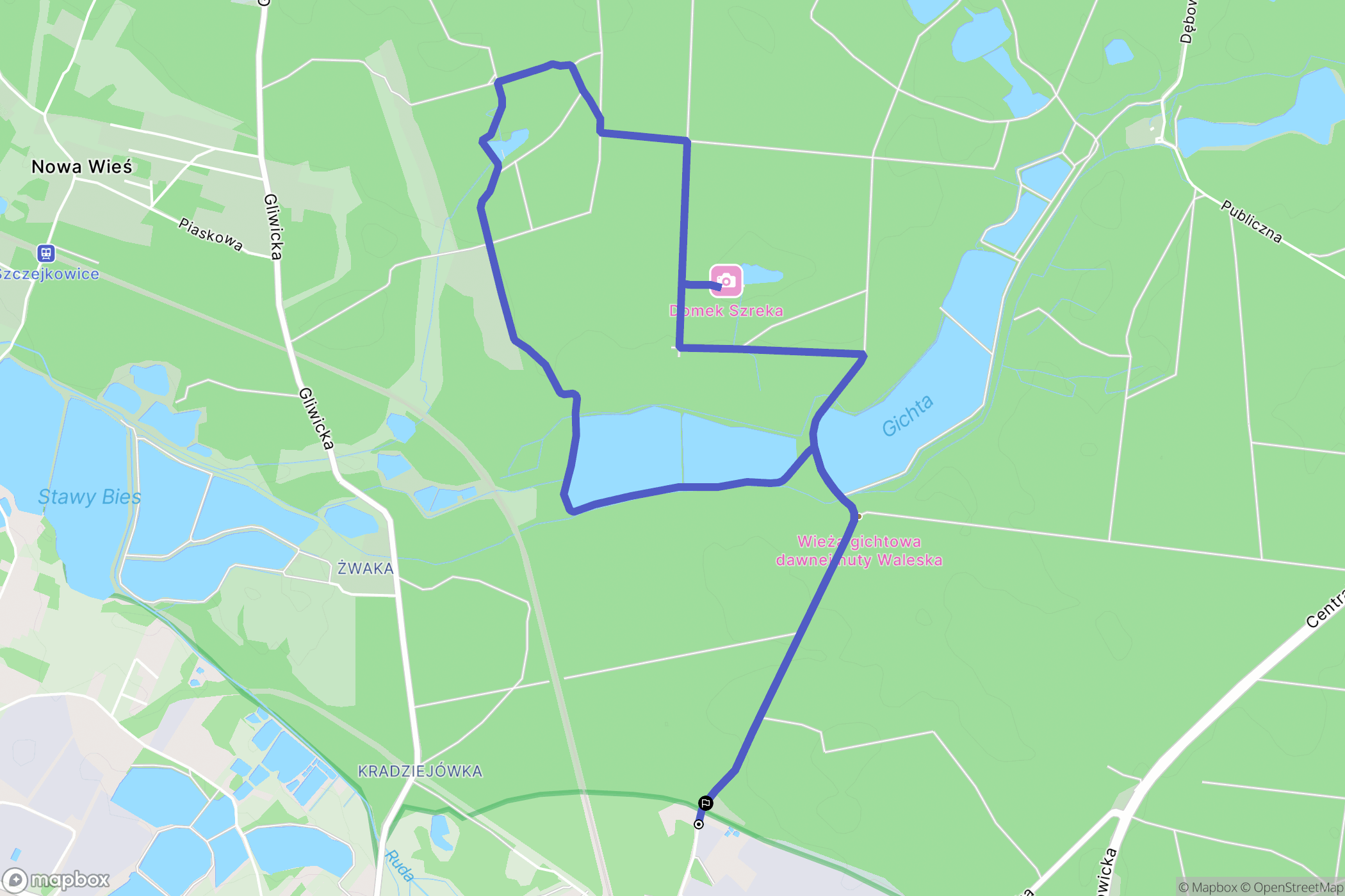 Żory: mapa trasy - Poland