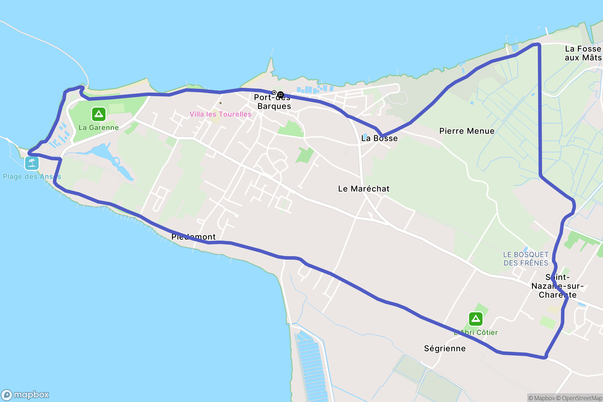 Port-des-Barques : carte du parcours de randonnée - France