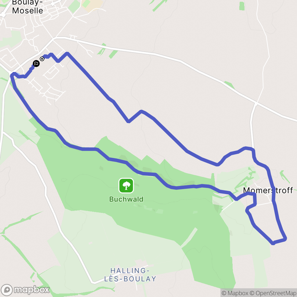 Boulay-Moselle : carte du parcours de randonnée - France