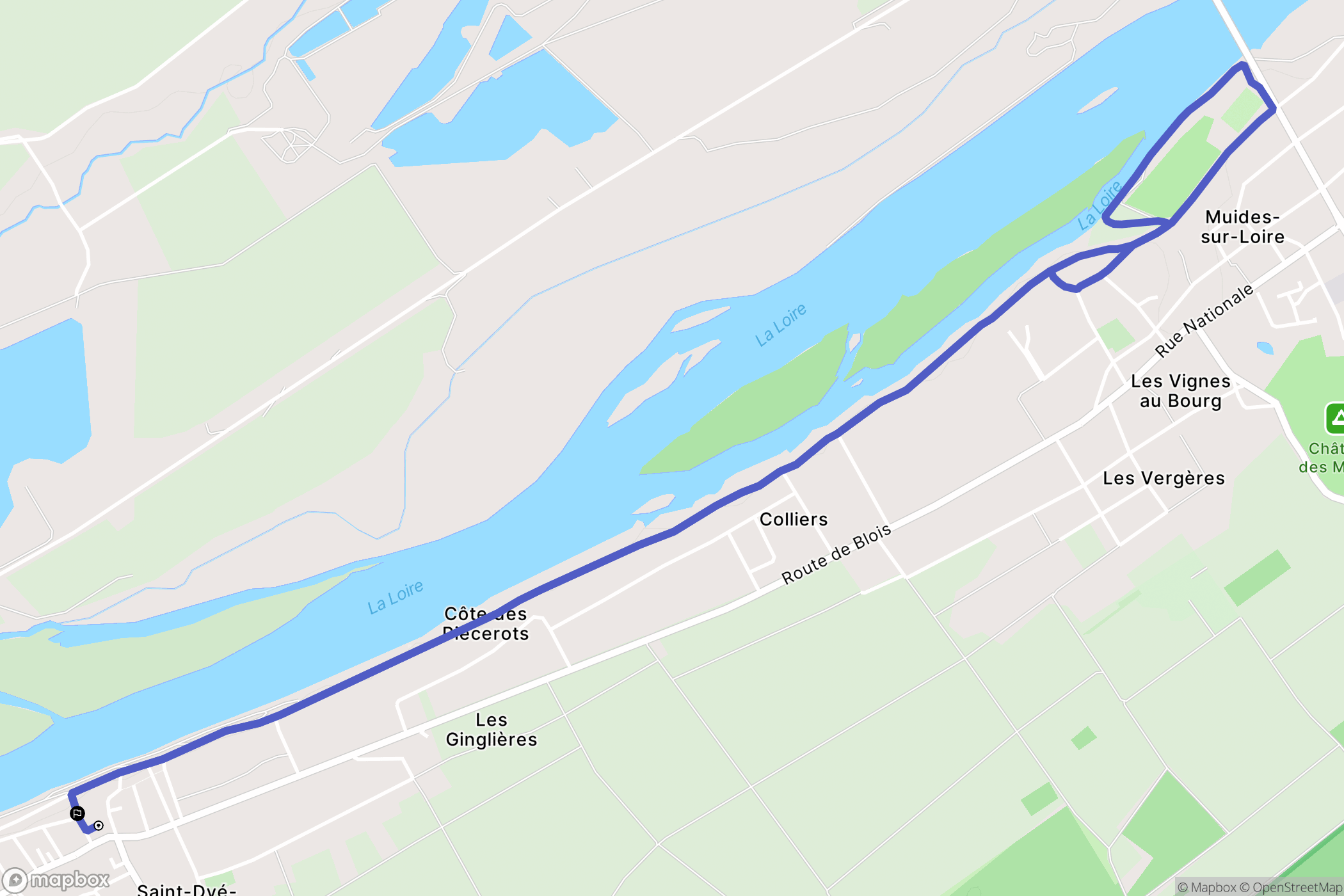 Saint-Dyé-sur-Loire : carte du parcours de randonnée - France