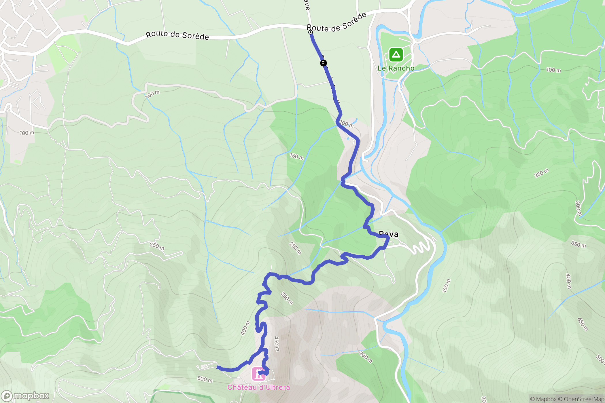 Argelès-sur-Mer : carte du parcours de randonnée - France
