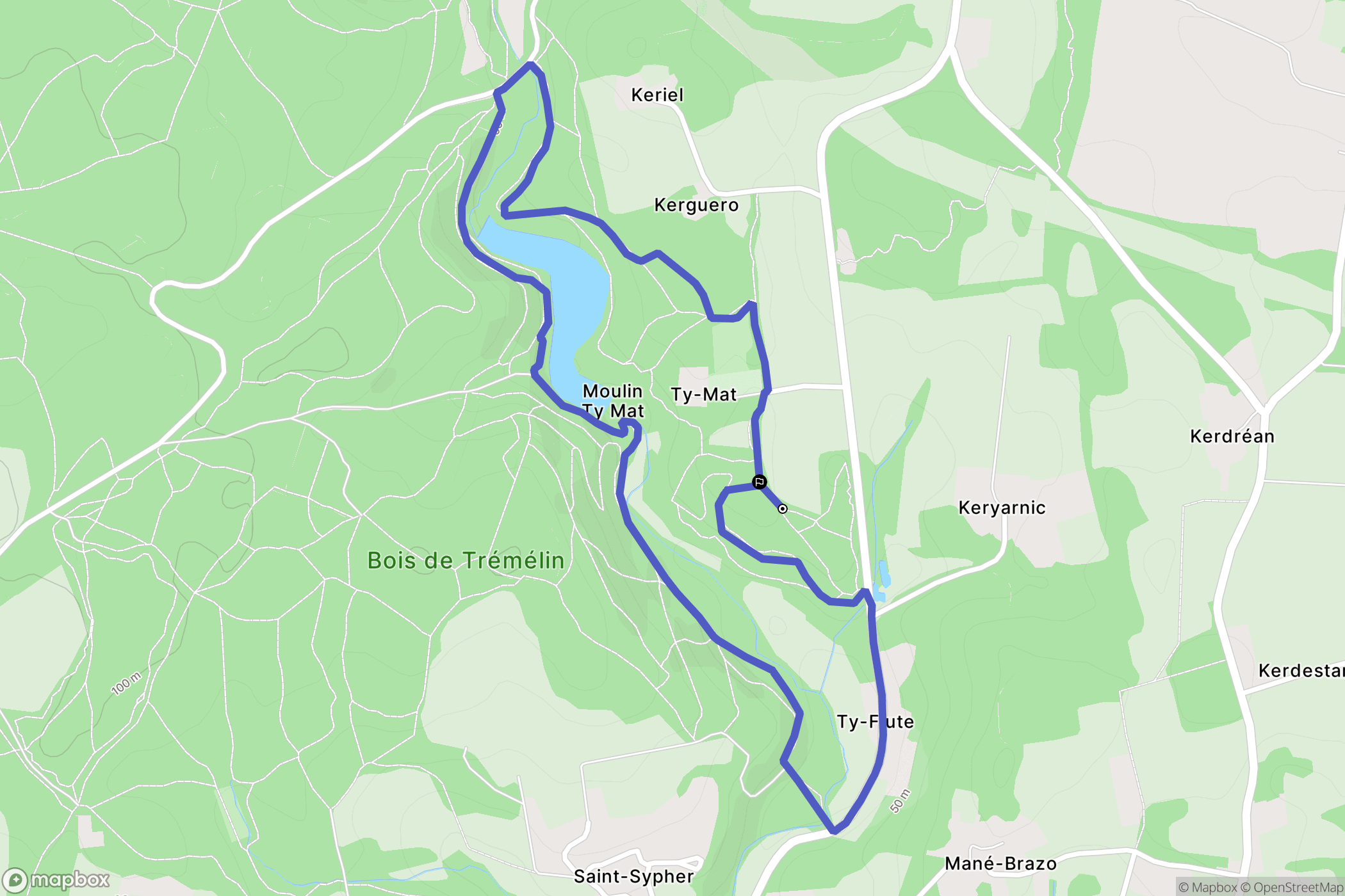 Inzinzac-Lochrist : carte du parcours de randonnée - France