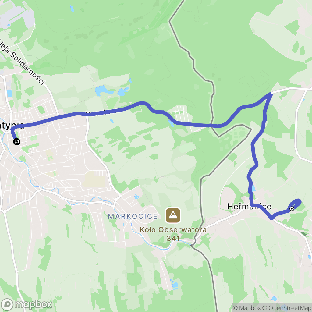 Heřmanice: mapa trasy - Czechia
