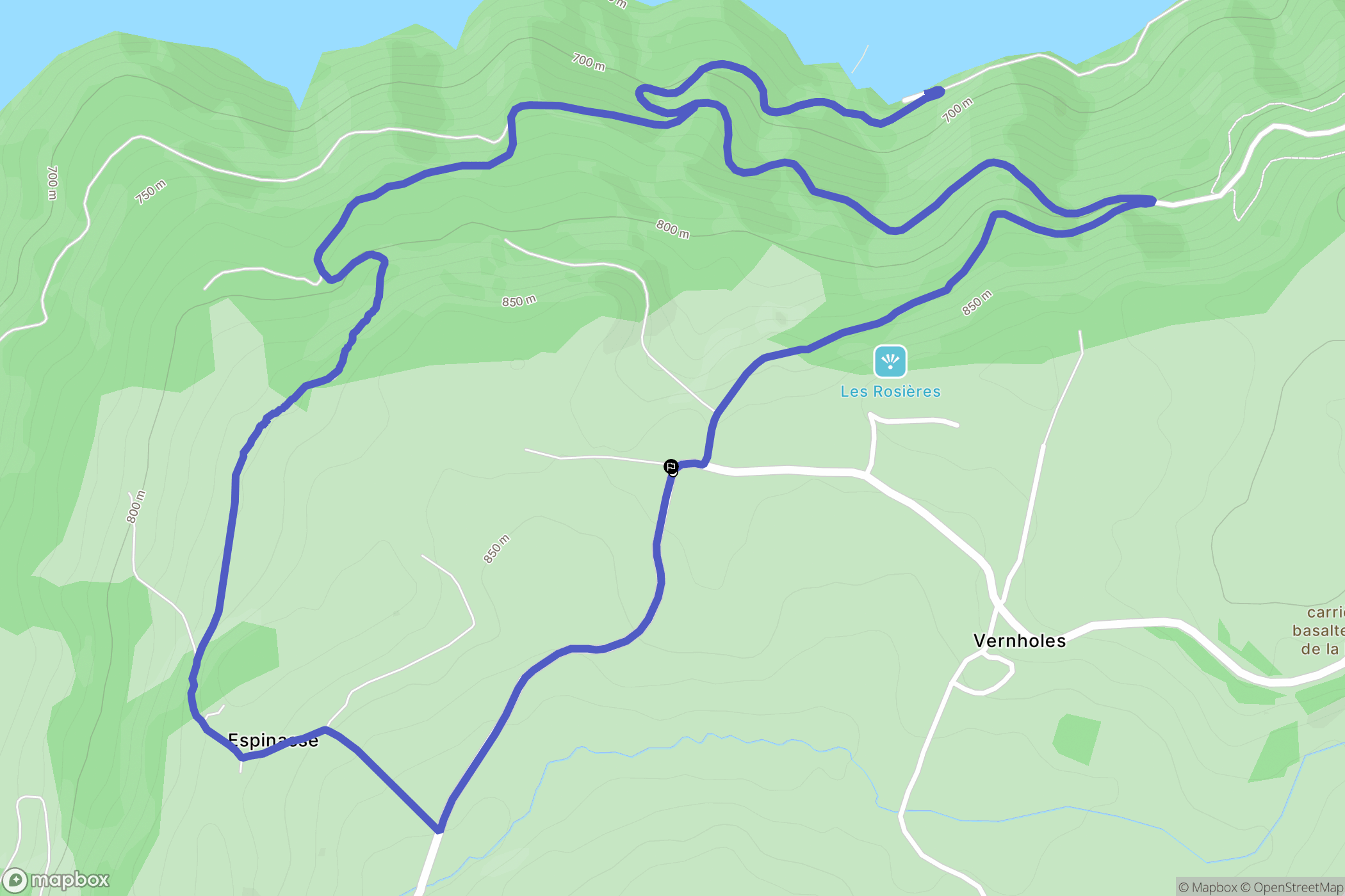Argences-en-Aubrac : carte du parcours de randonnée - France