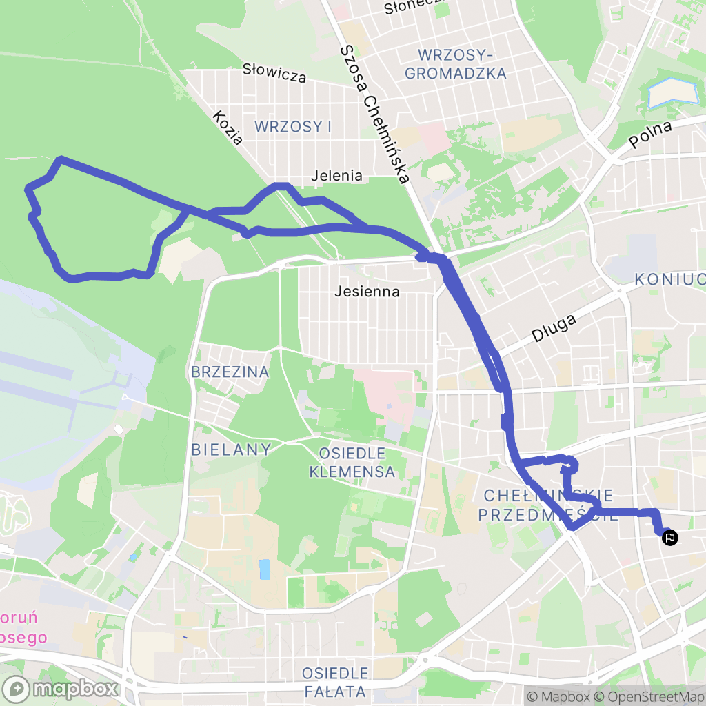 Toruń: mapa trasy - Poland