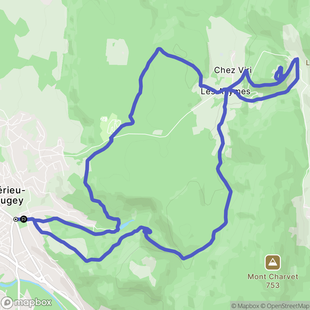 Ambérieu-en-Bugey : carte du parcours de randonnée - France
