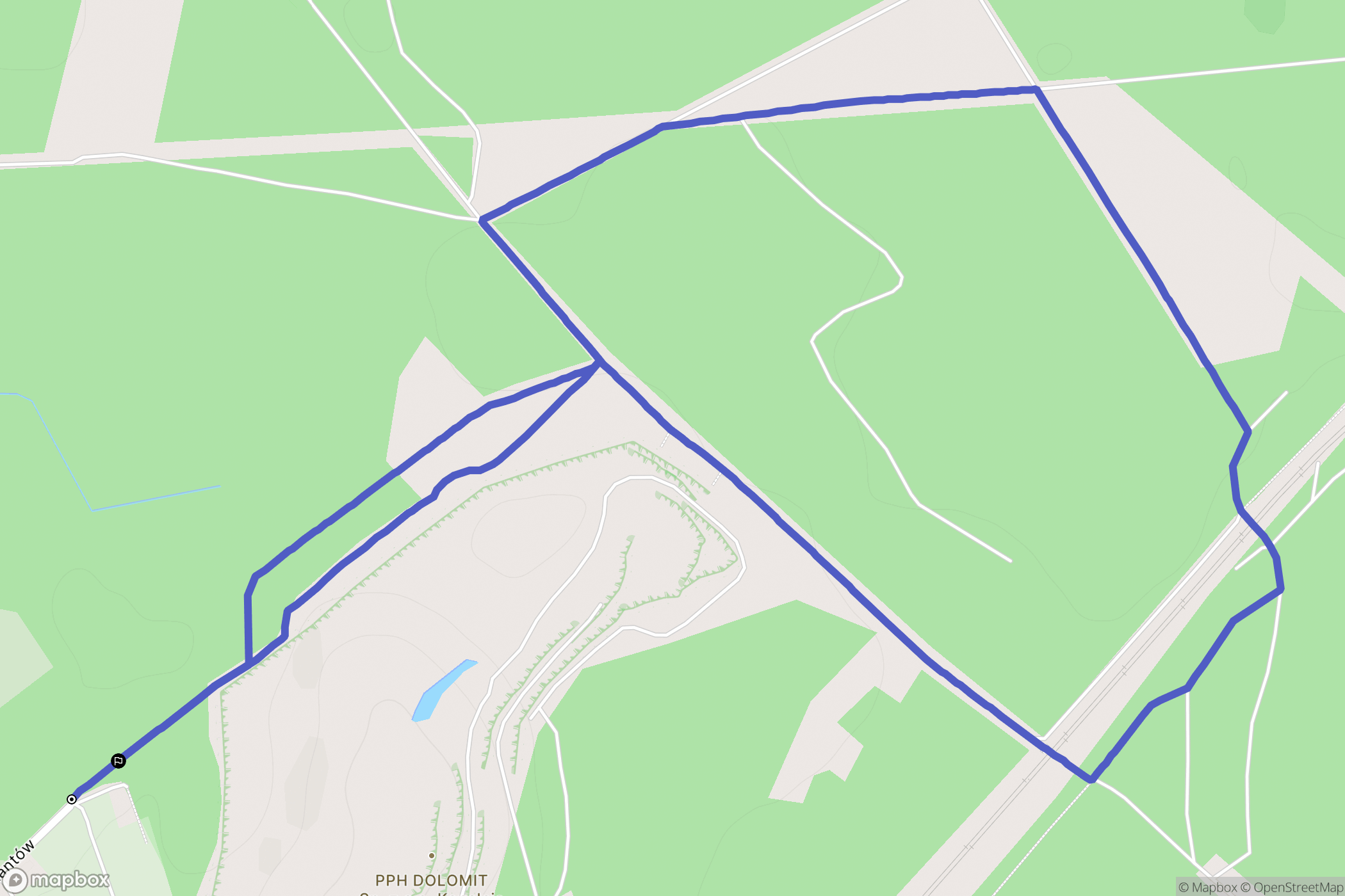 Libiąż: mapa trasy - Poland