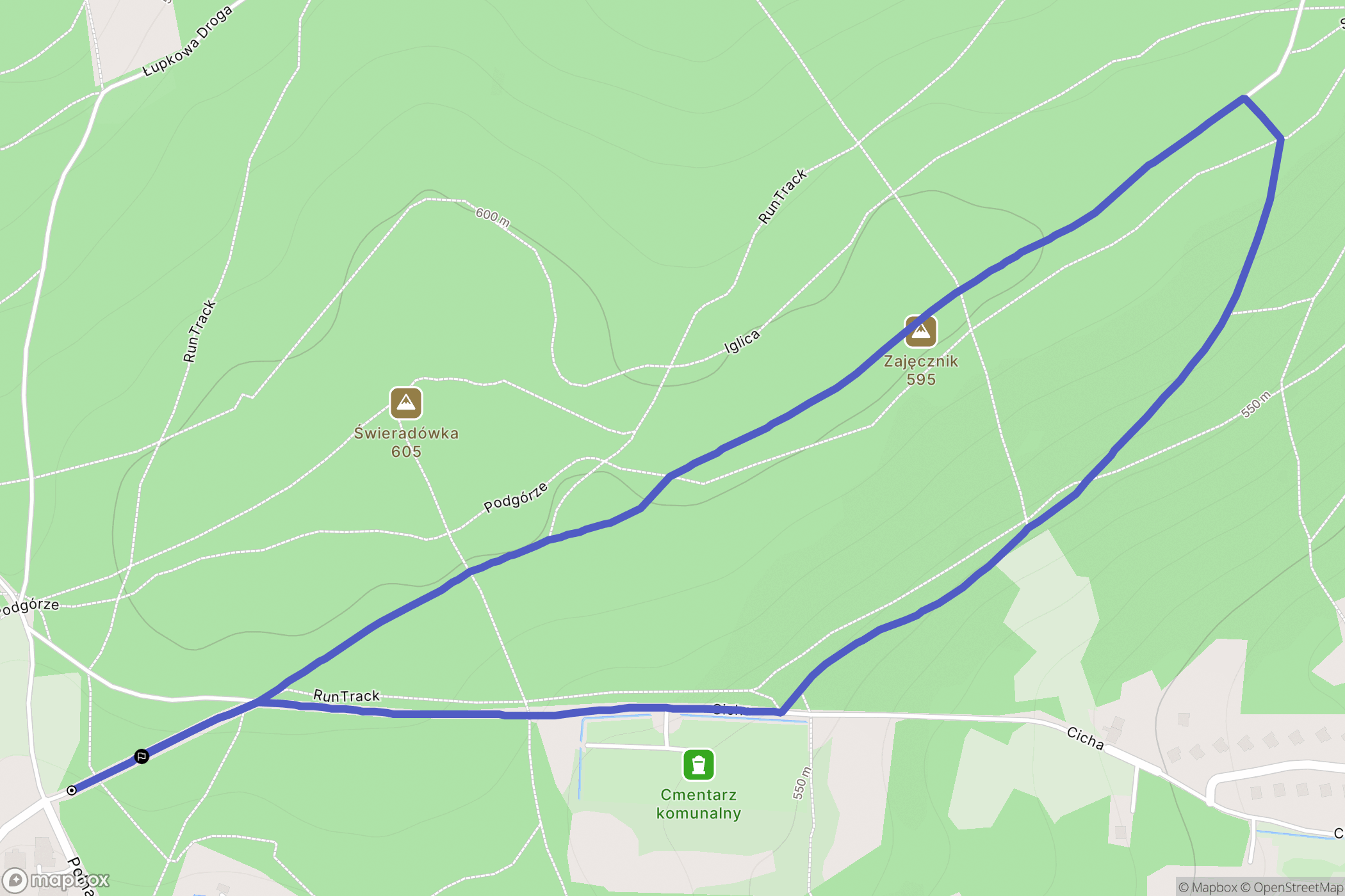 Świeradów-Zdrój: mapa trasy - Poland