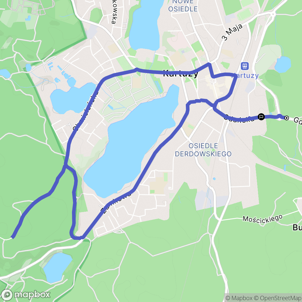 Kartuzy: mapa trasy - Poland