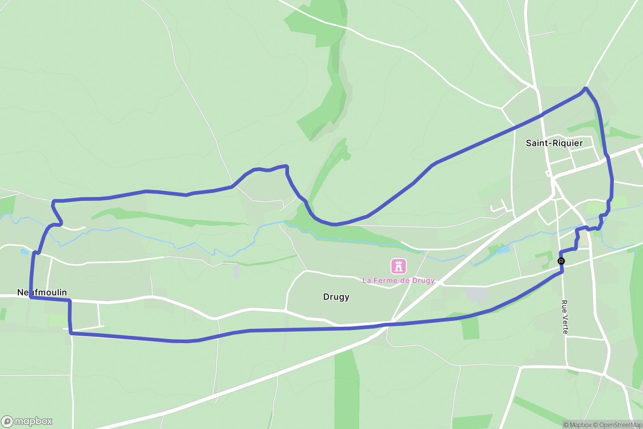 Saint-Riquier : carte du parcours de randonnée - France