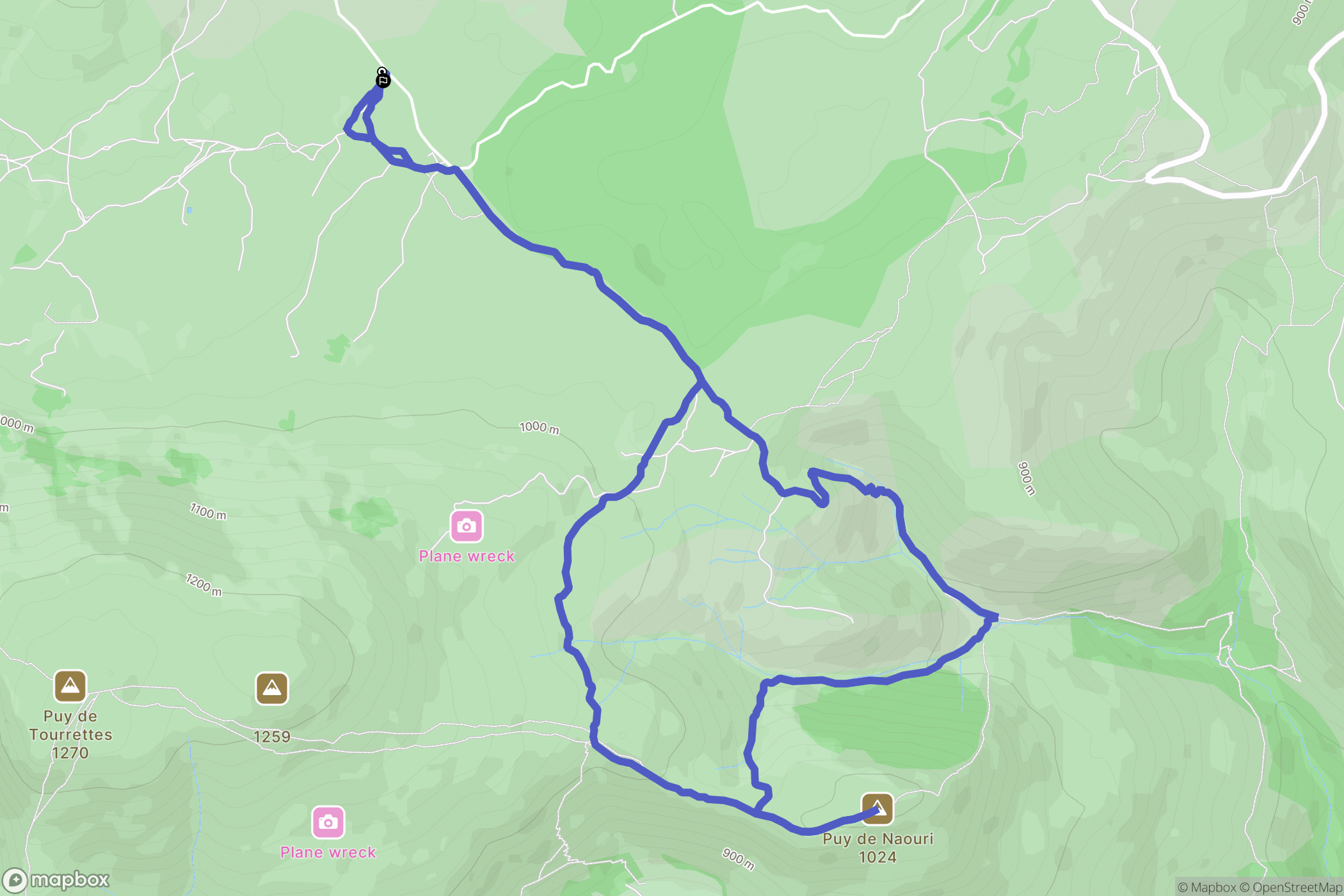 Courmes : carte du parcours de randonnée - France