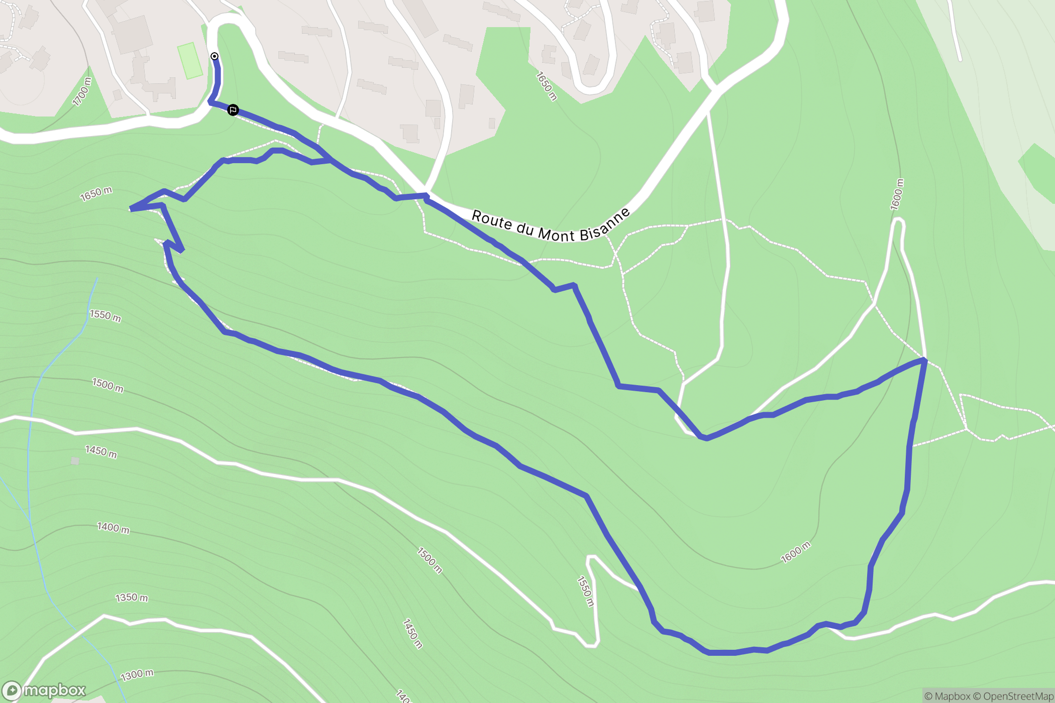 Villard-sur-Doron : carte du parcours de randonnée - France