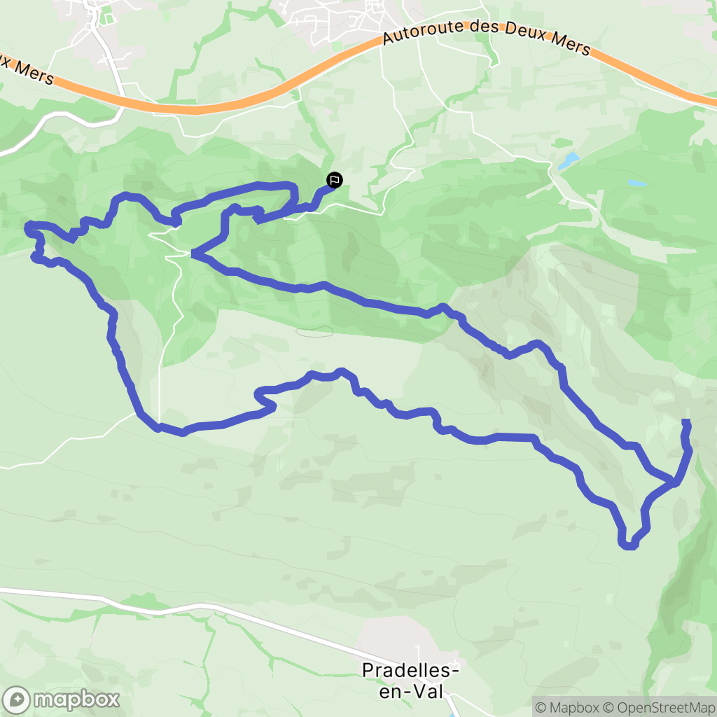 Barbaira : carte du parcours de randonnée - France