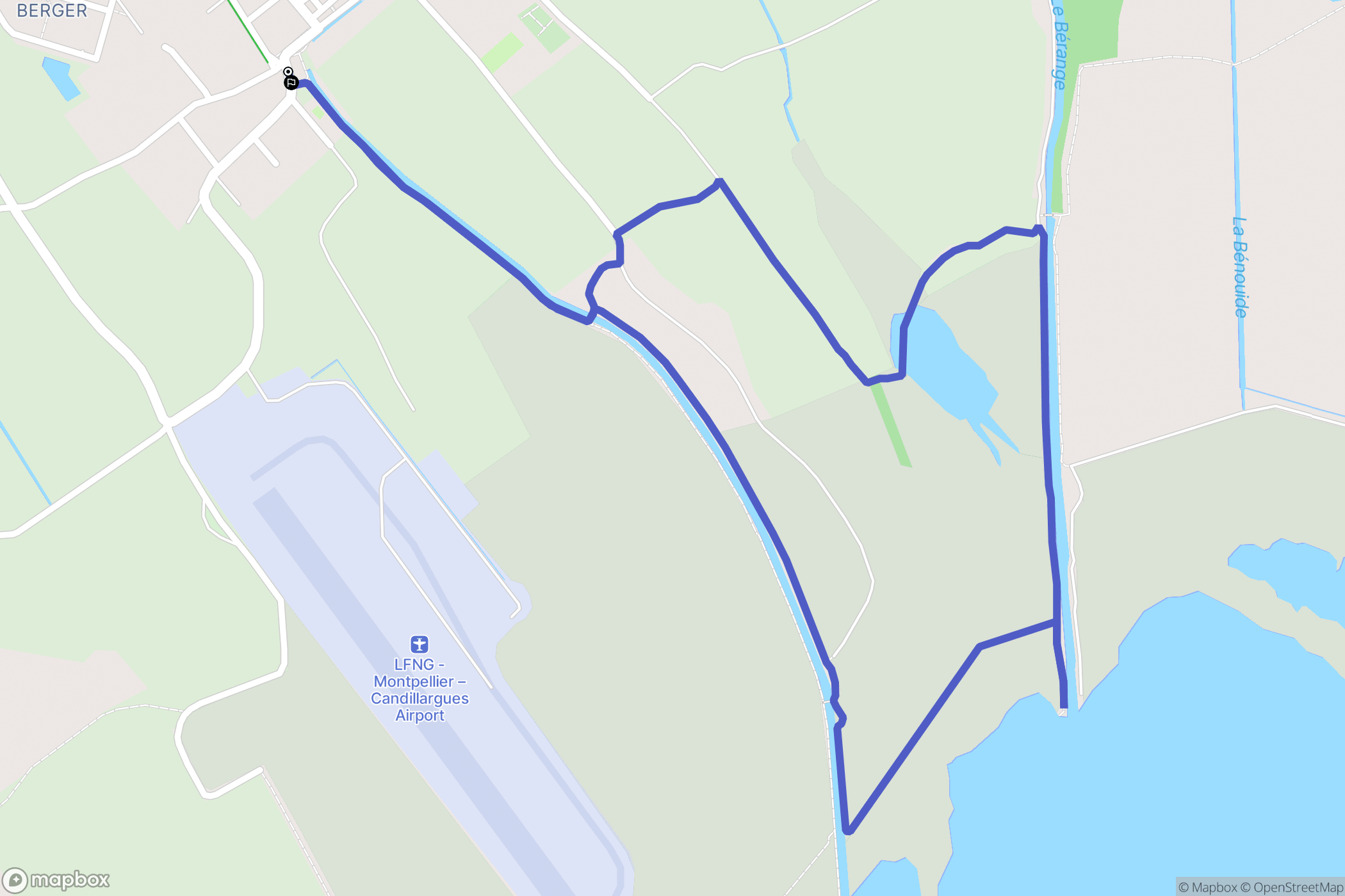 Candillargues : carte du parcours de randonnée - France