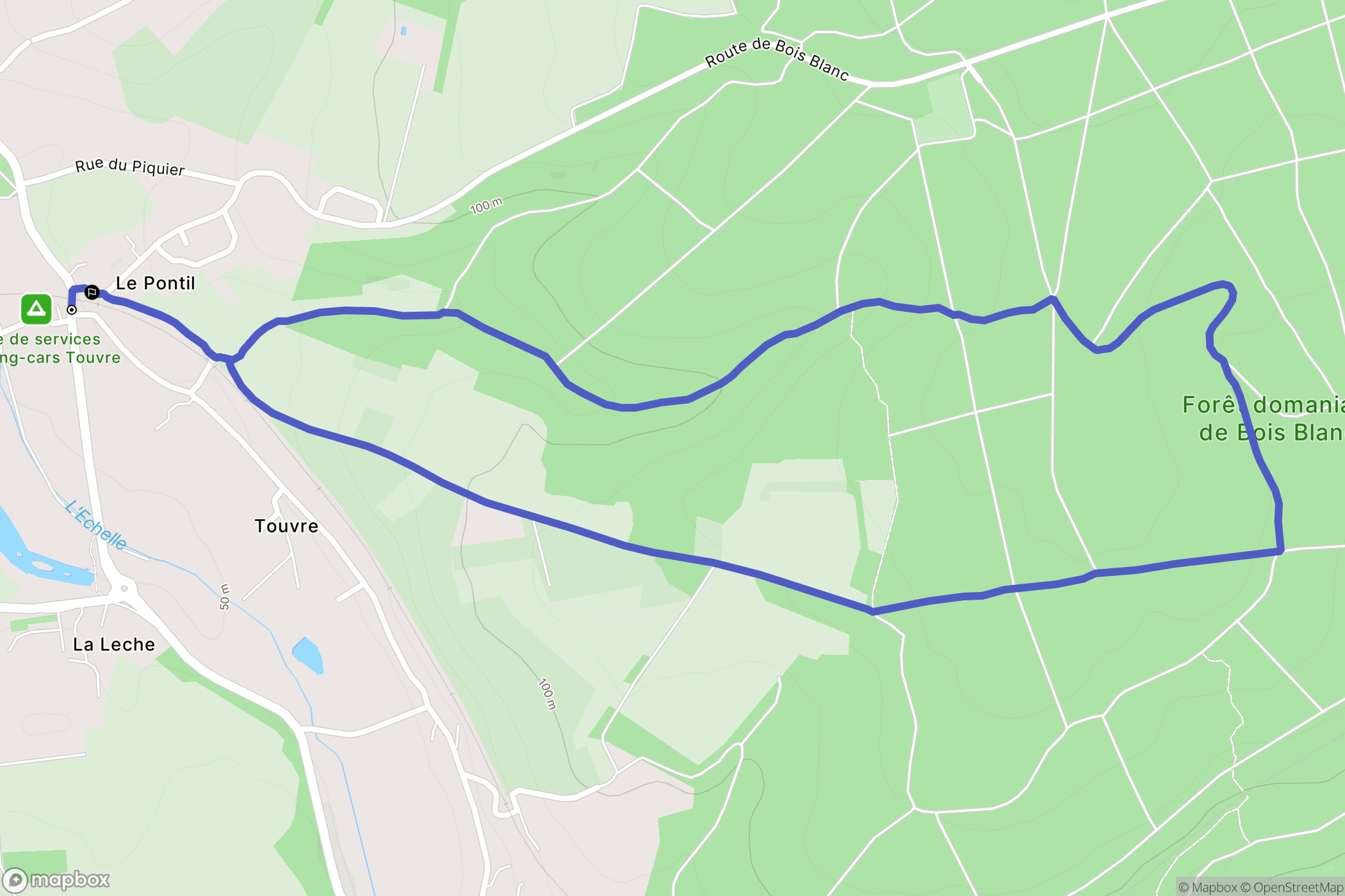 Touvre : carte du parcours de randonnée - France