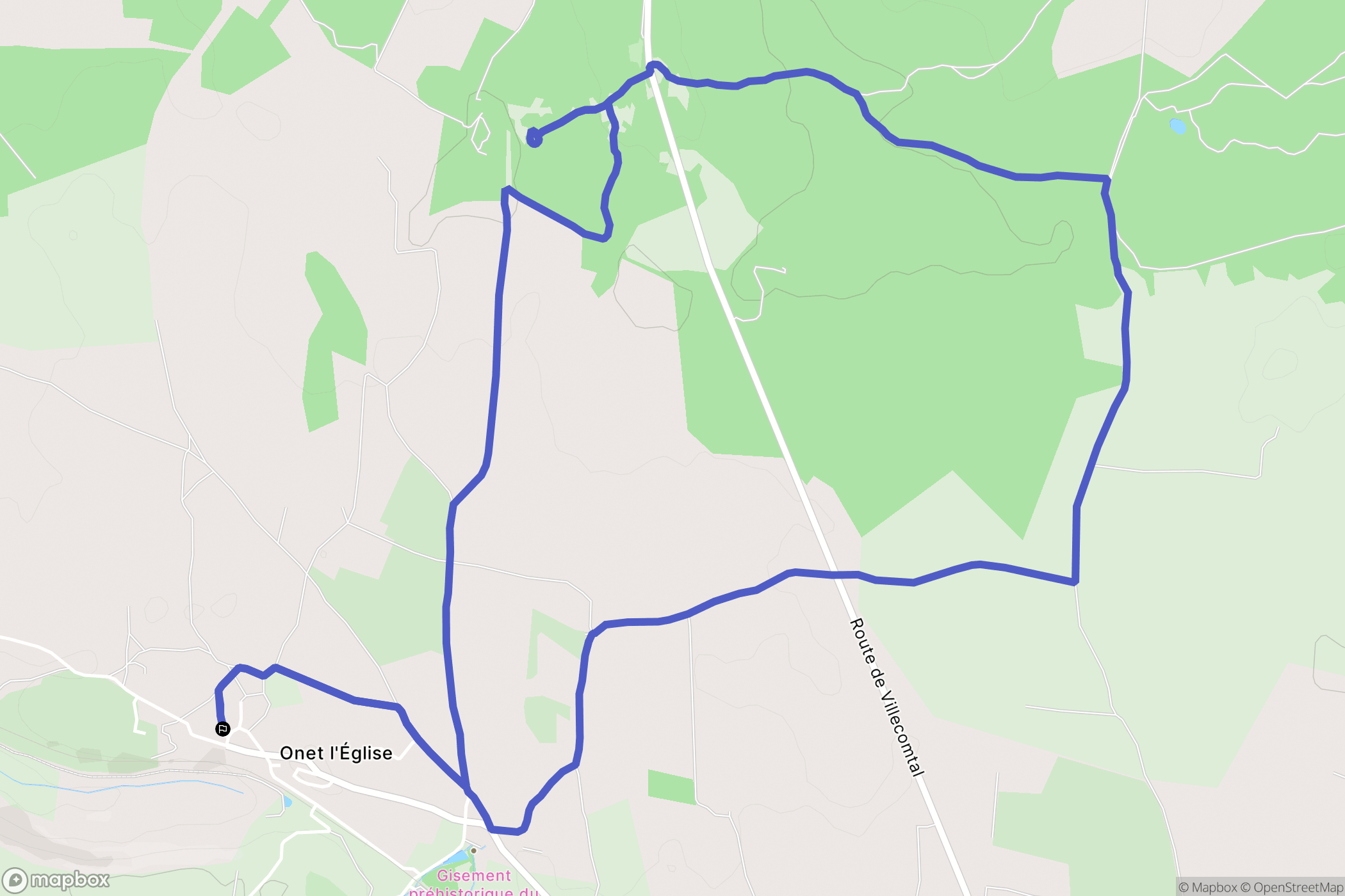 Sébazac-Concourès : carte du parcours de randonnée - France