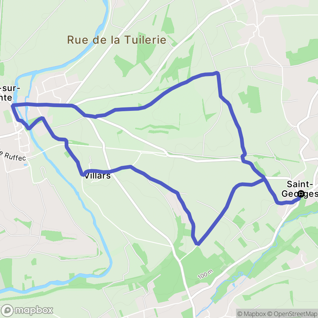 Saint-Georges : carte du parcours de randonnée - France