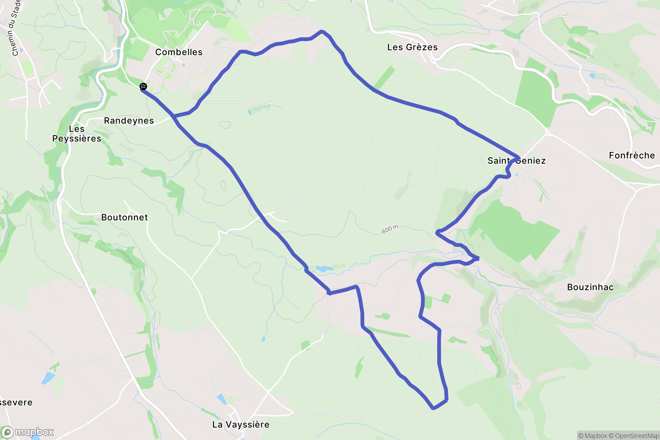 Le Monastère : carte du parcours de randonnée - France