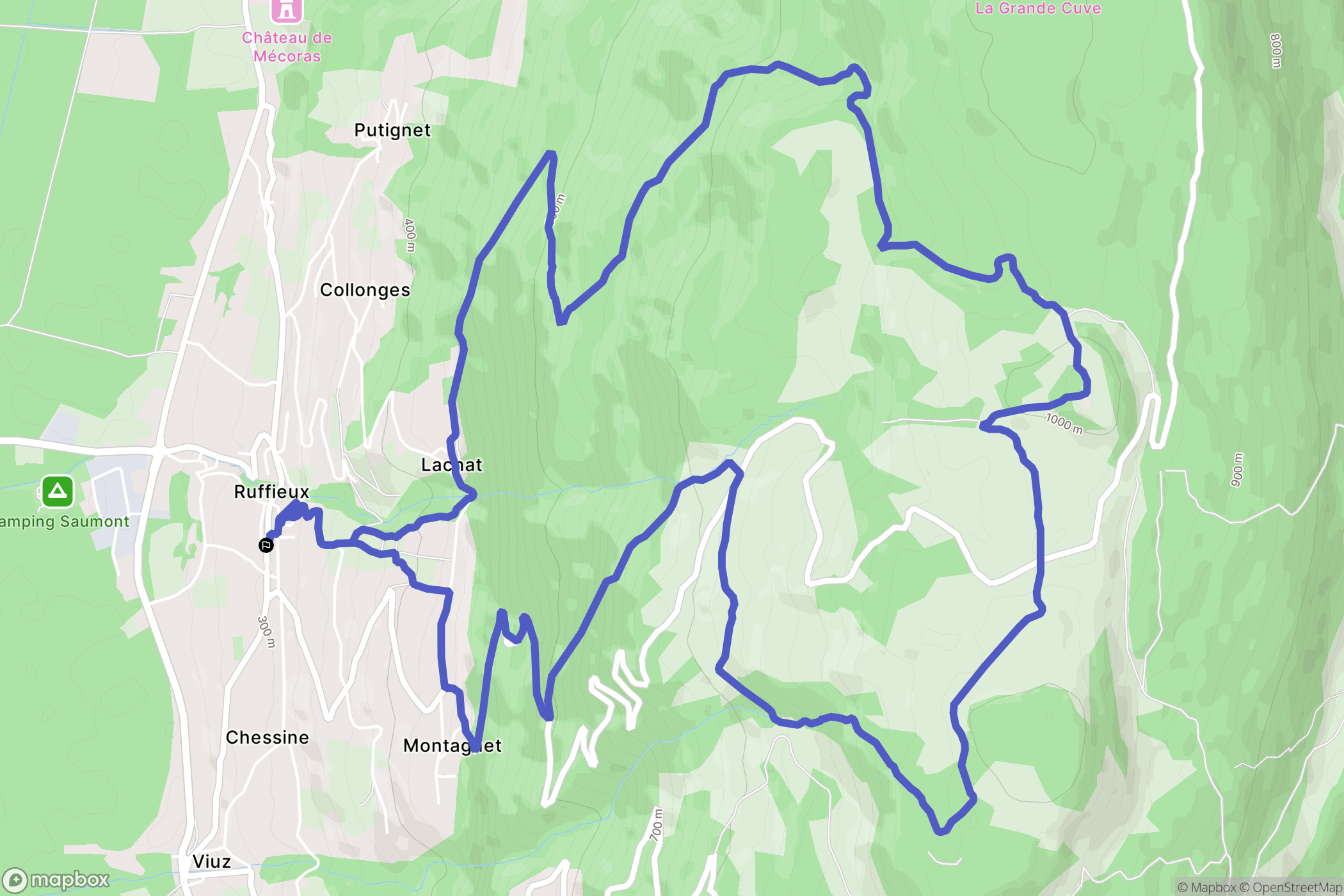Ruffieux : carte du parcours de randonnée - France