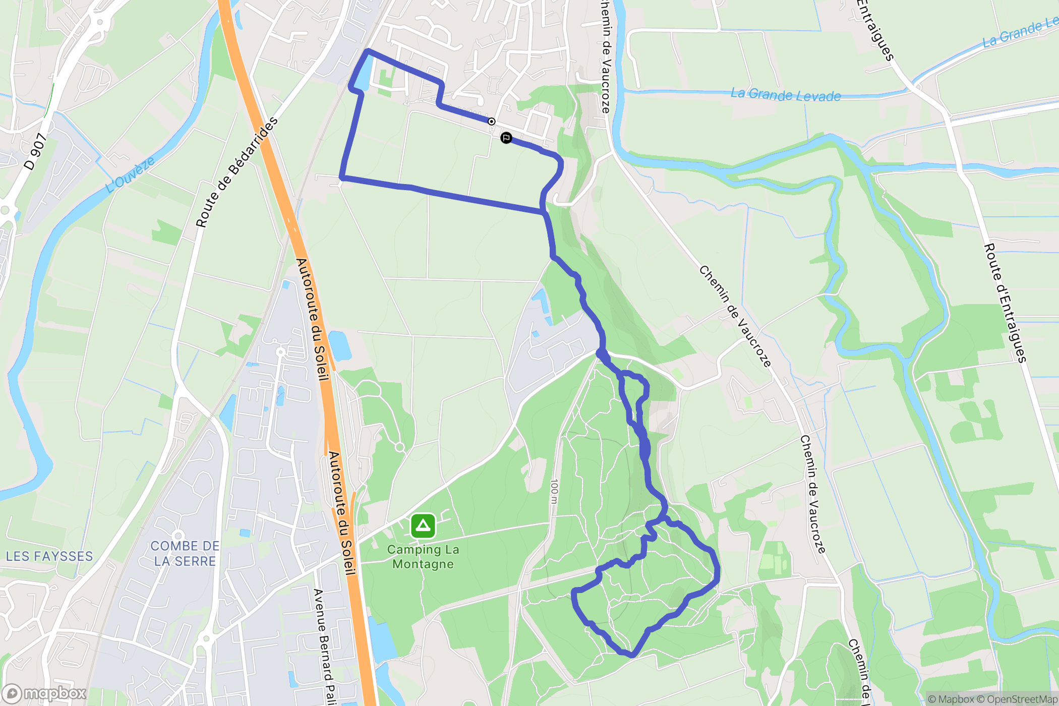 Bédarrides : carte du parcours de randonnée - France