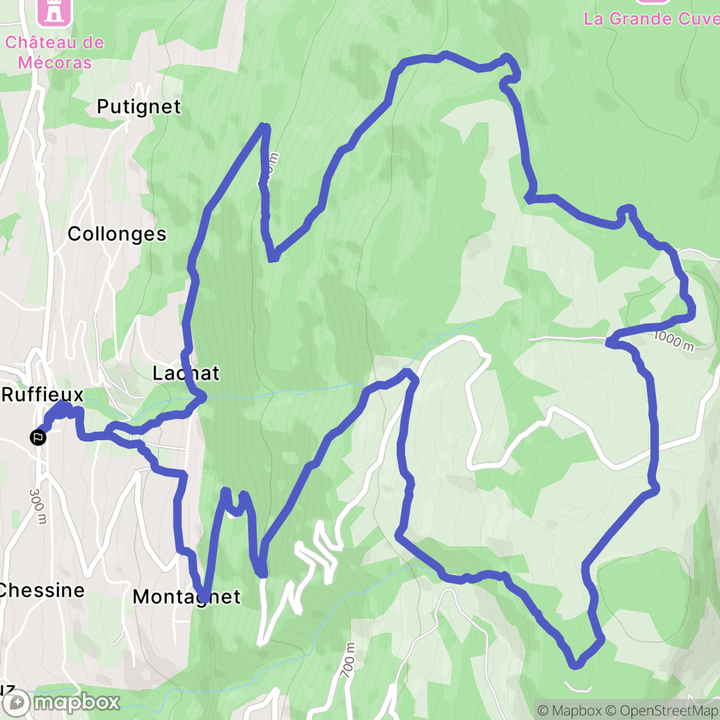 Ruffieux : carte du parcours de randonnée - France