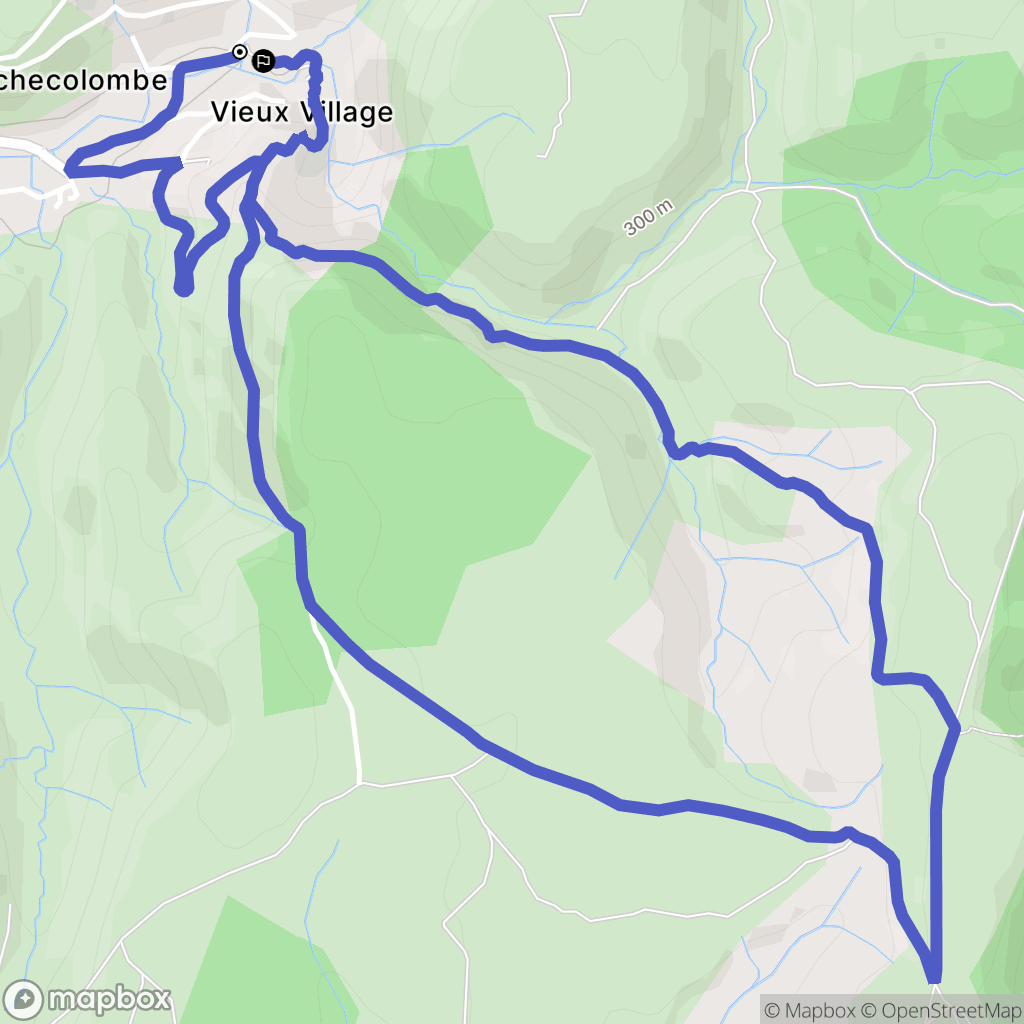 Rochecolombe : carte du parcours de randonnée - France
