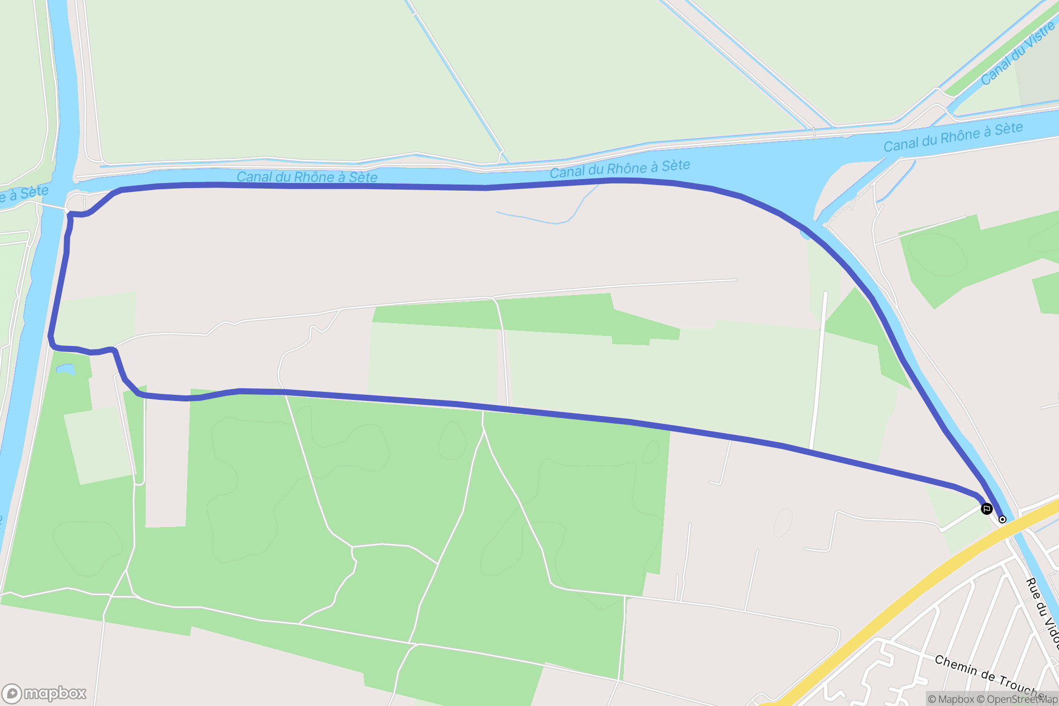 Aigues-Mortes : carte du parcours de randonnée - France