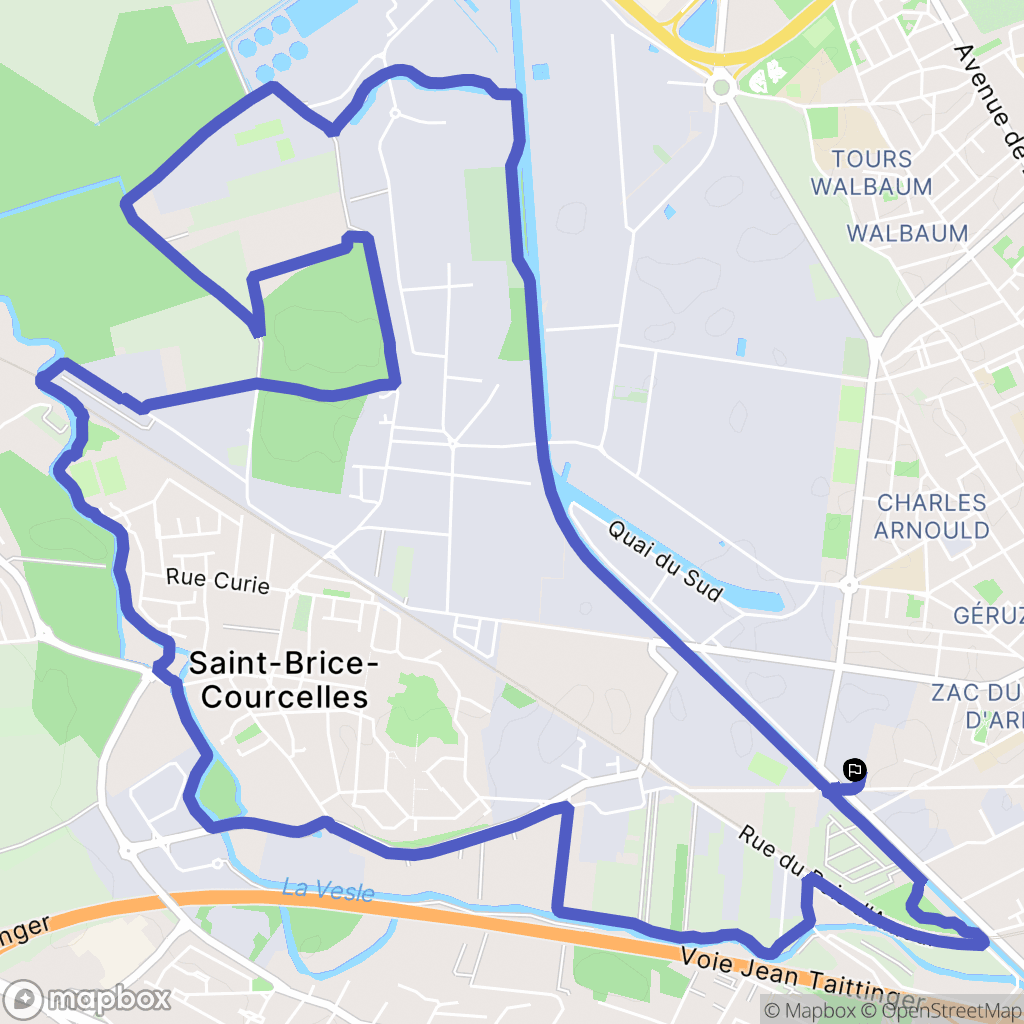 Reims : carte du parcours de randonnée - France