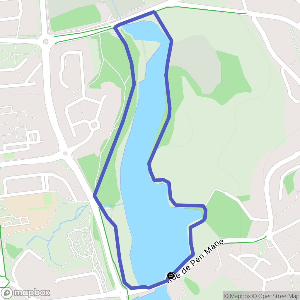 Lanester : carte du parcours de randonnée - France