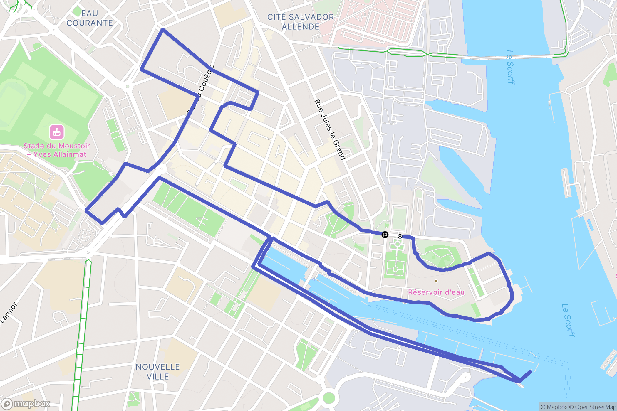 Lorient : carte du parcours de randonnée - France