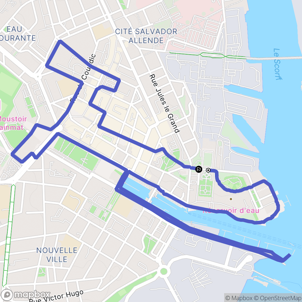 Lorient : carte du parcours de randonnée - France