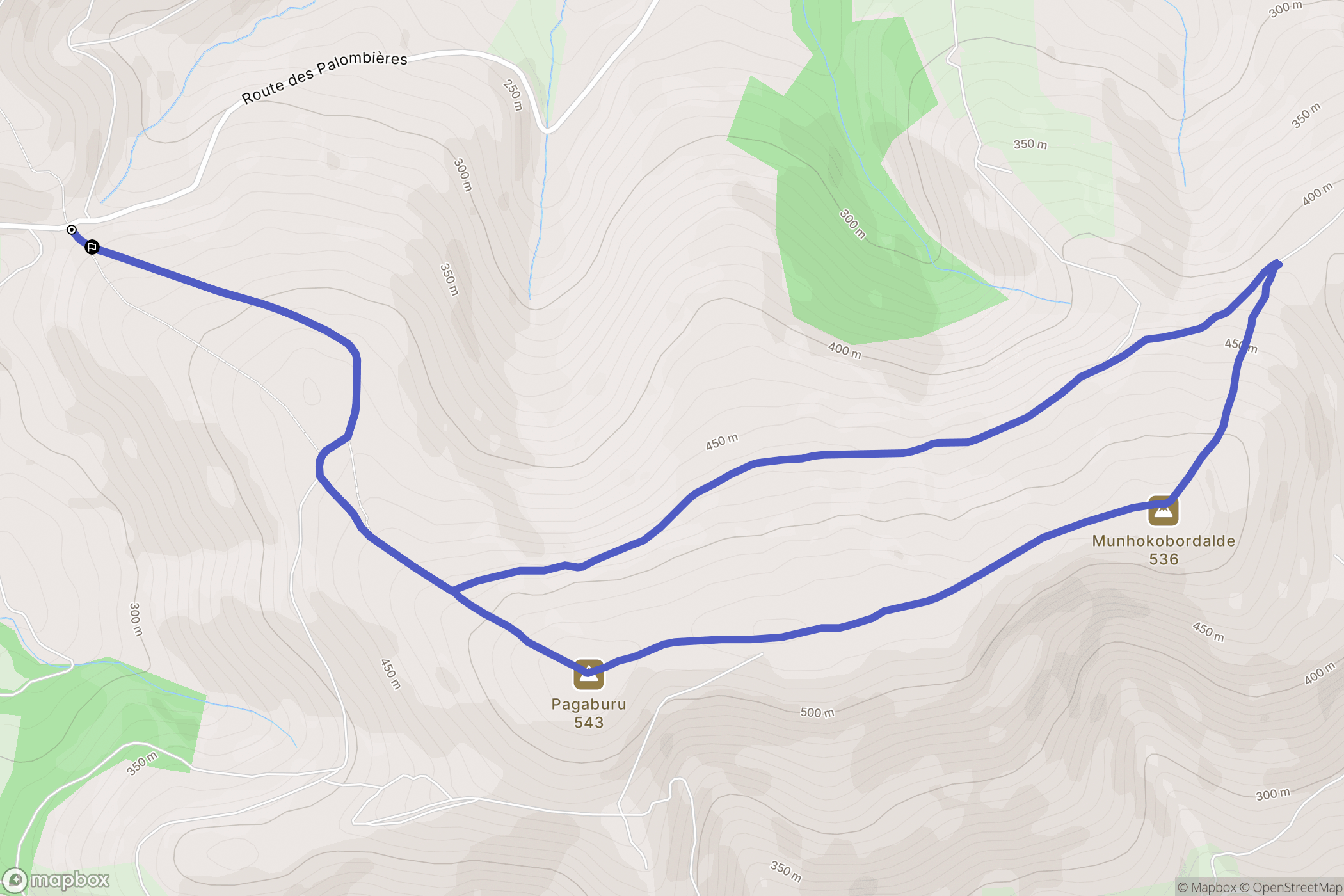 Lantabat : carte du parcours de randonnée - France