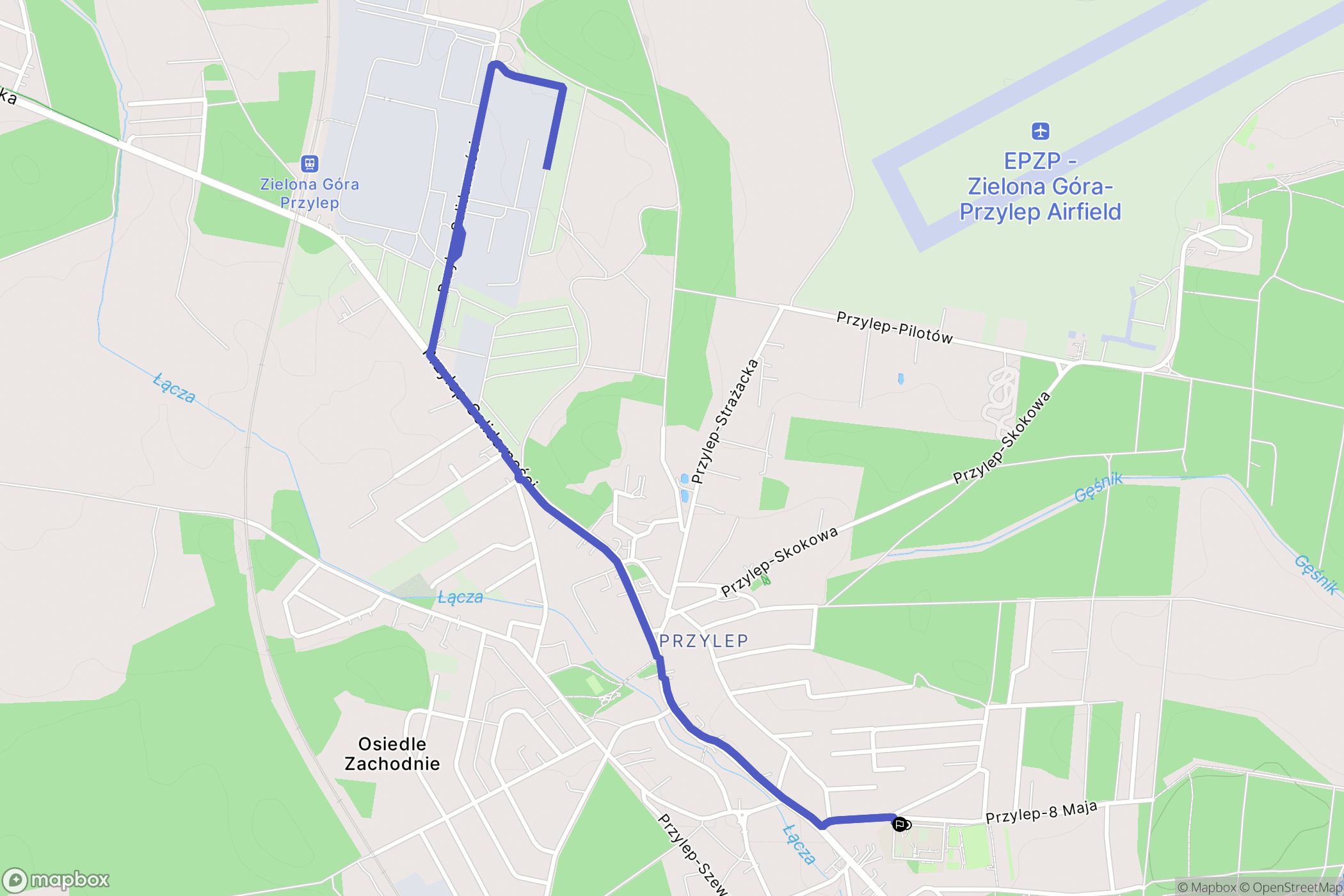 Zielona Góra: mapa trasy - Poland