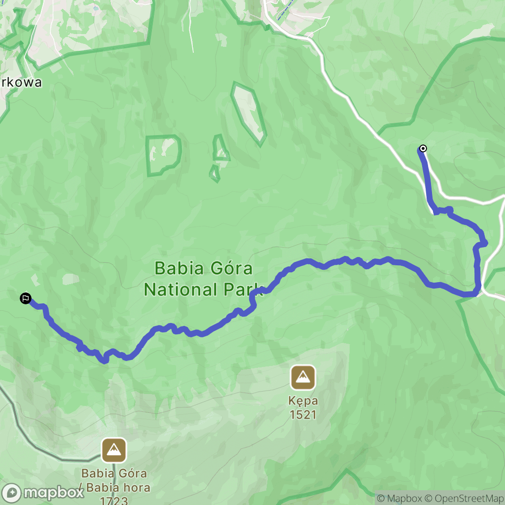 Zawoja: mapa trasy - Poland
