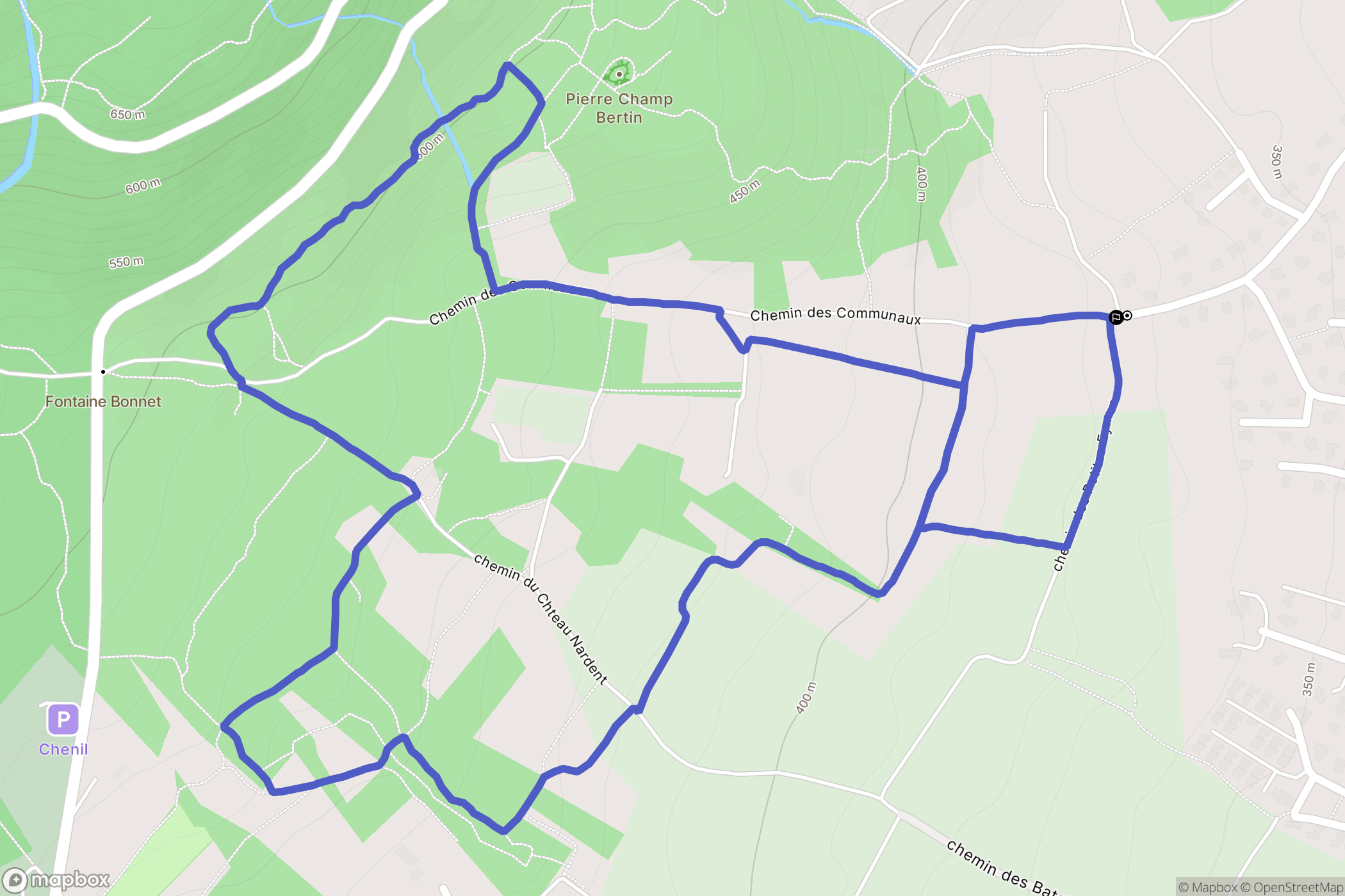 Bernin : carte du parcours de randonnée - France