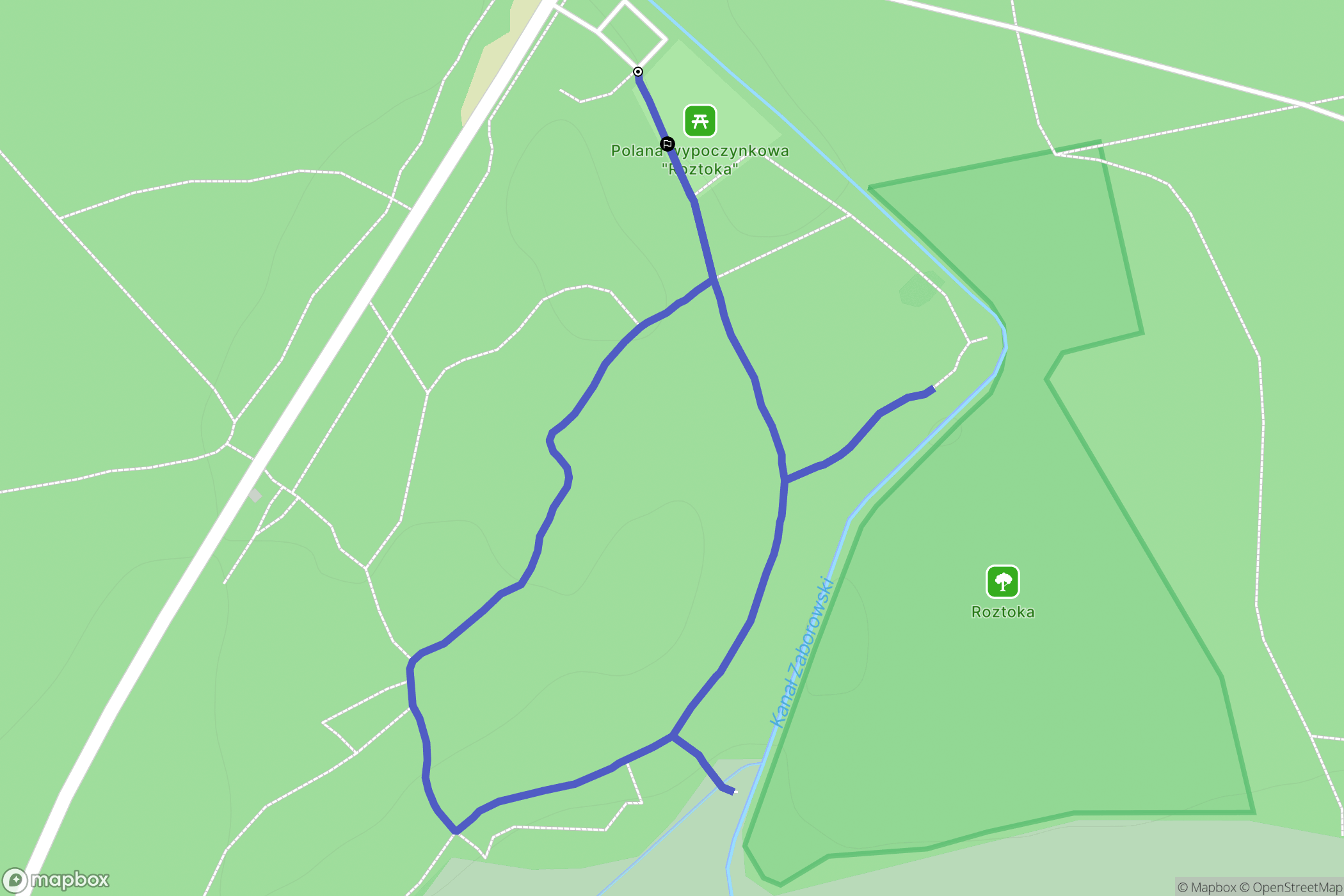 Roztoka: mapa trasy - Poland