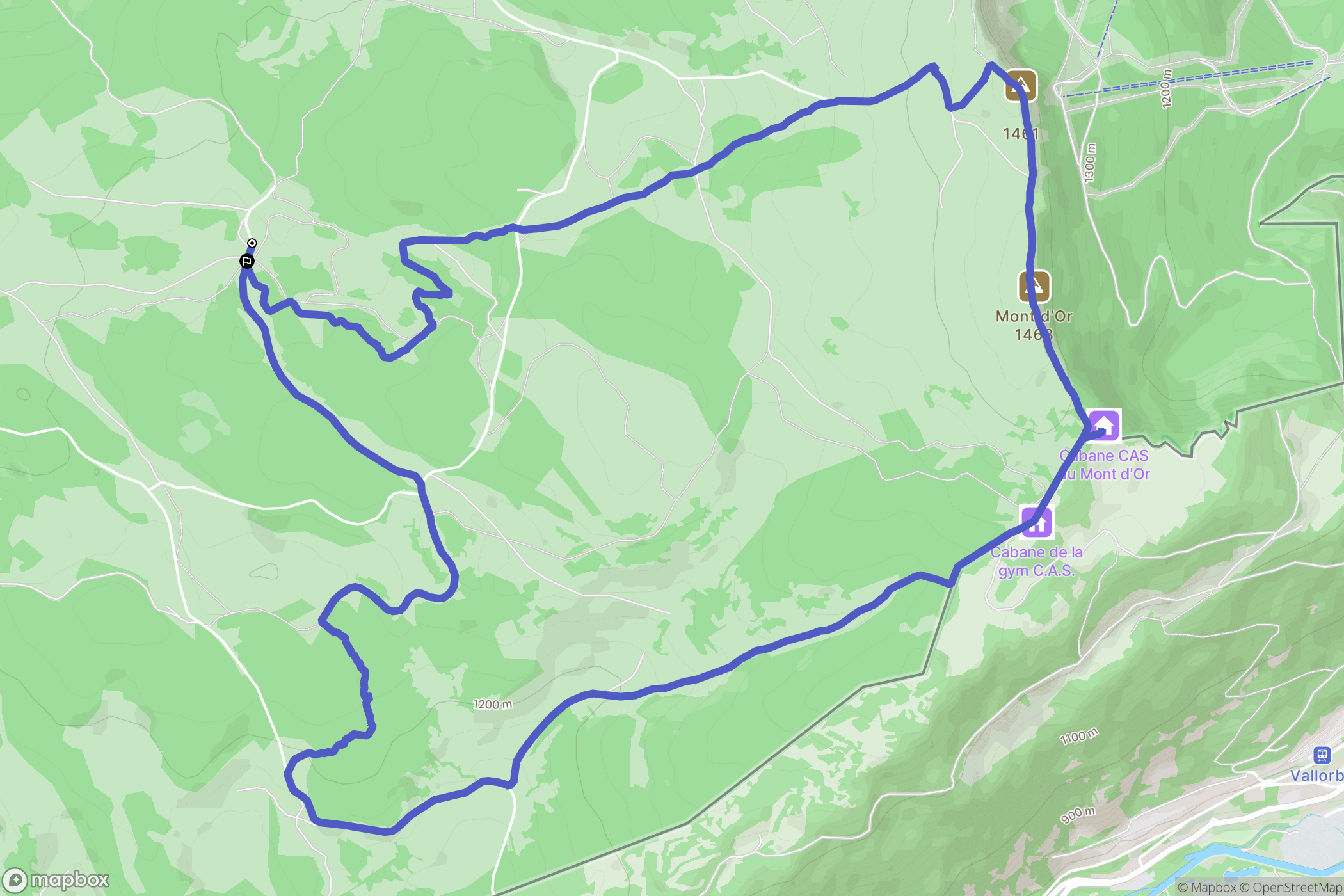 Rochejean : carte du parcours de randonnée - France