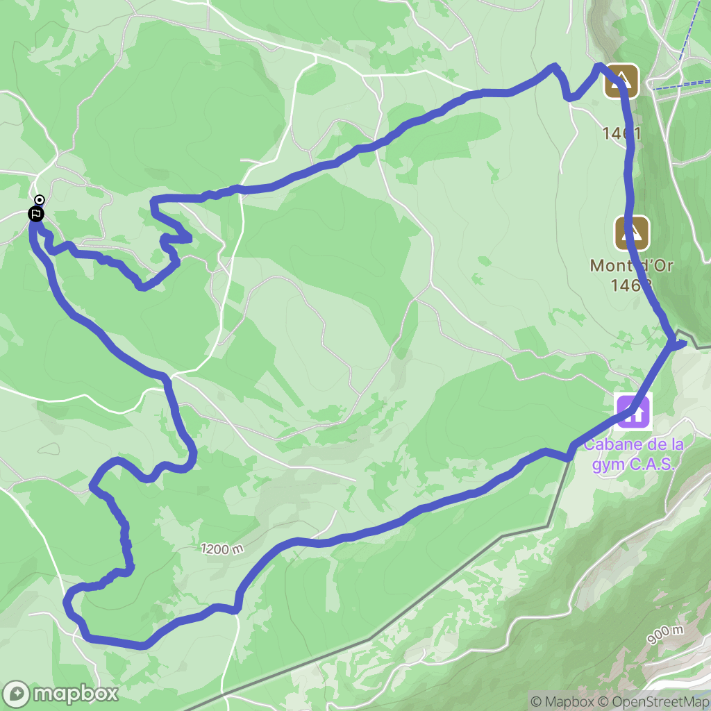 Rochejean : carte du parcours de randonnée - France
