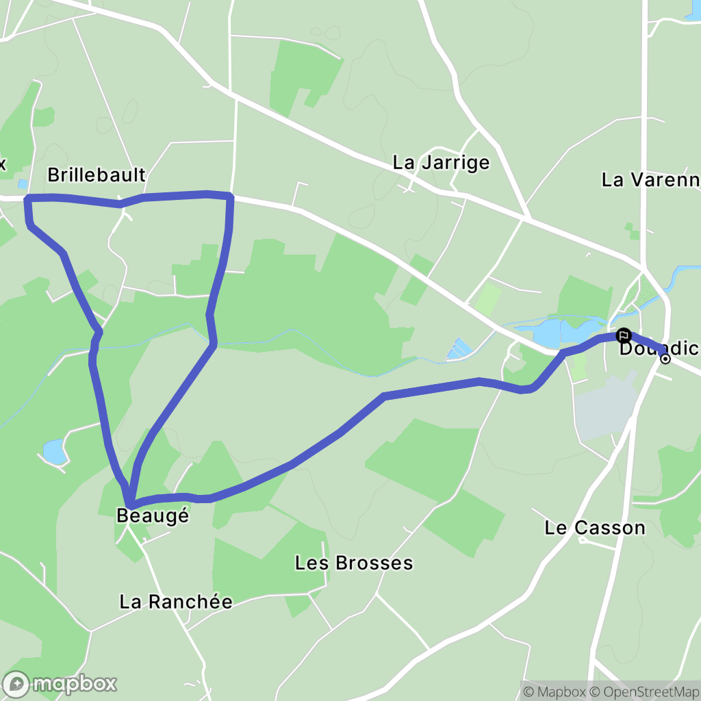 Douadic : carte du parcours de randonnée - France
