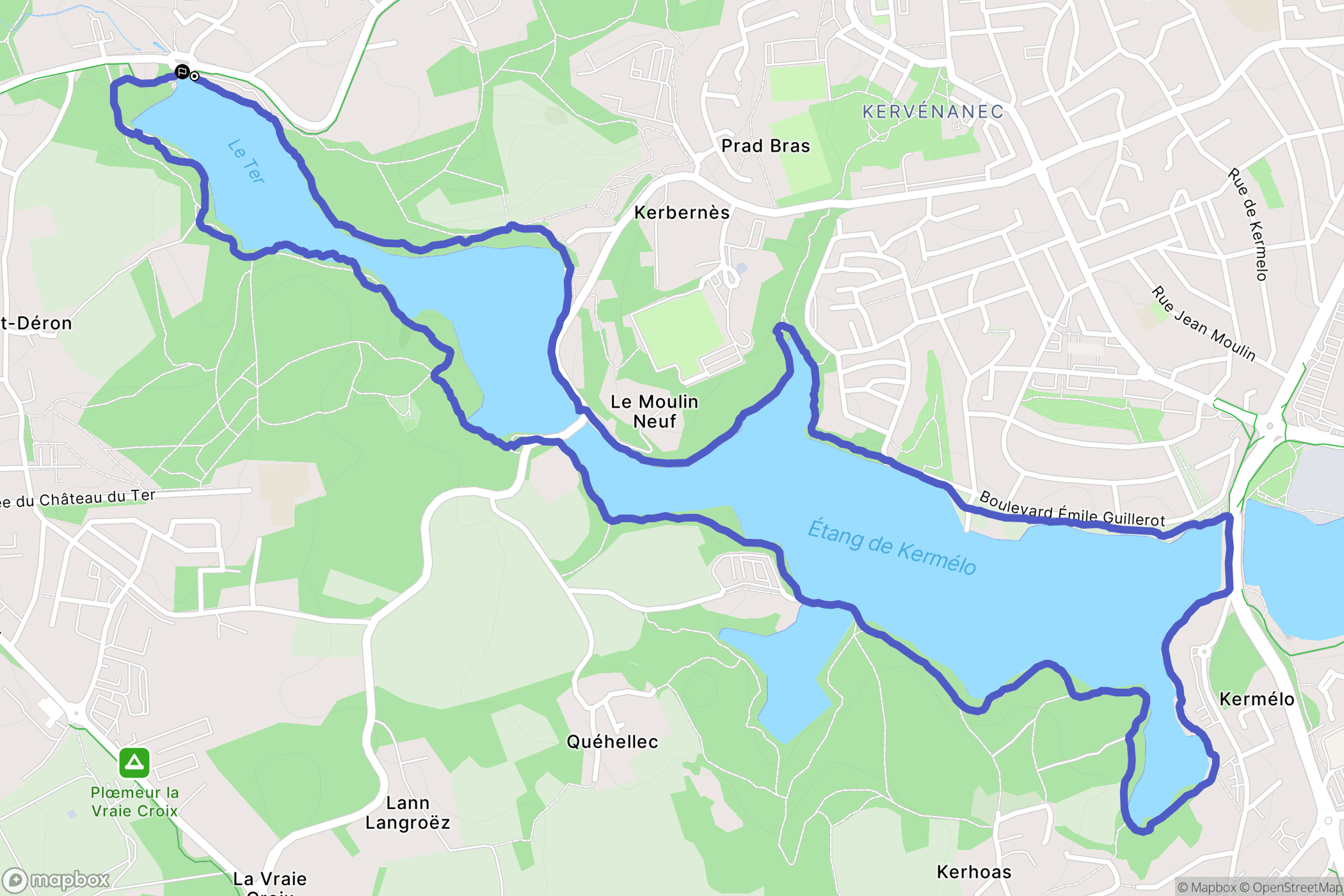 Ploemeur : carte du parcours de randonnée - France