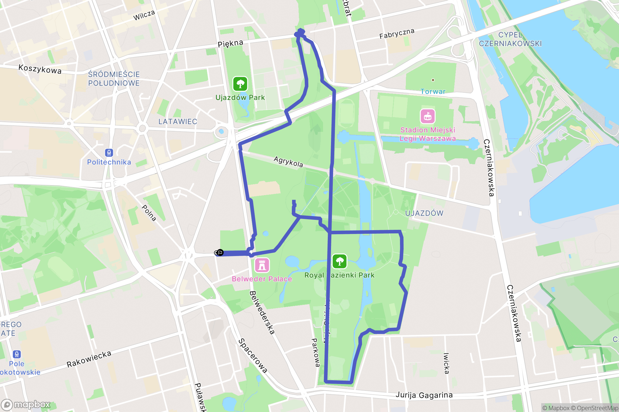 Warszawa: mapa trasy - Poland