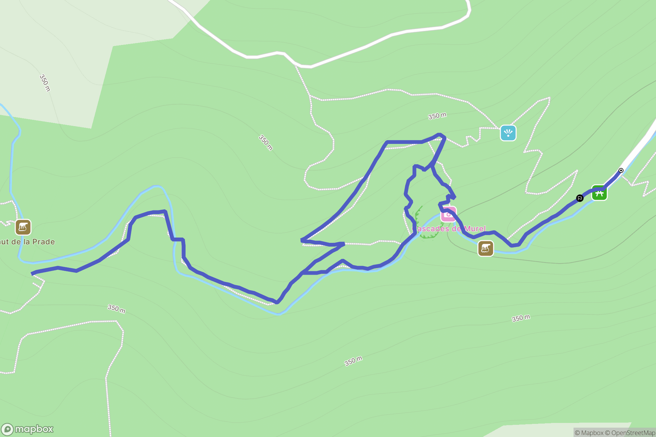 Albussac : carte du parcours de randonnée - France