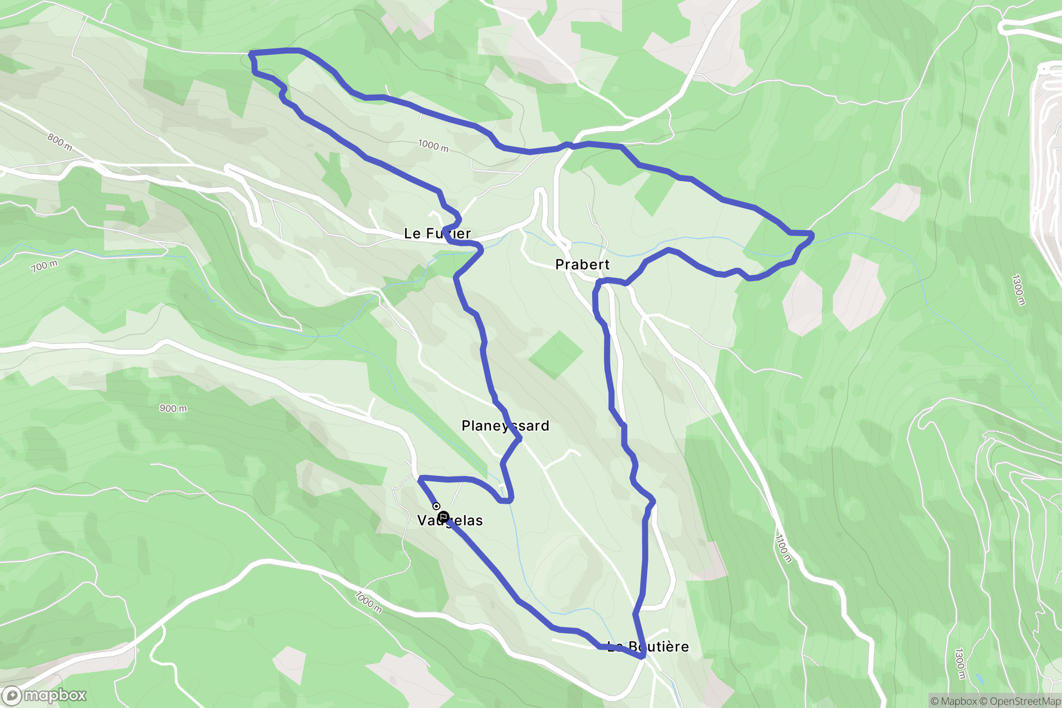 Laval-en-Belledonne : carte du parcours de randonnée - France