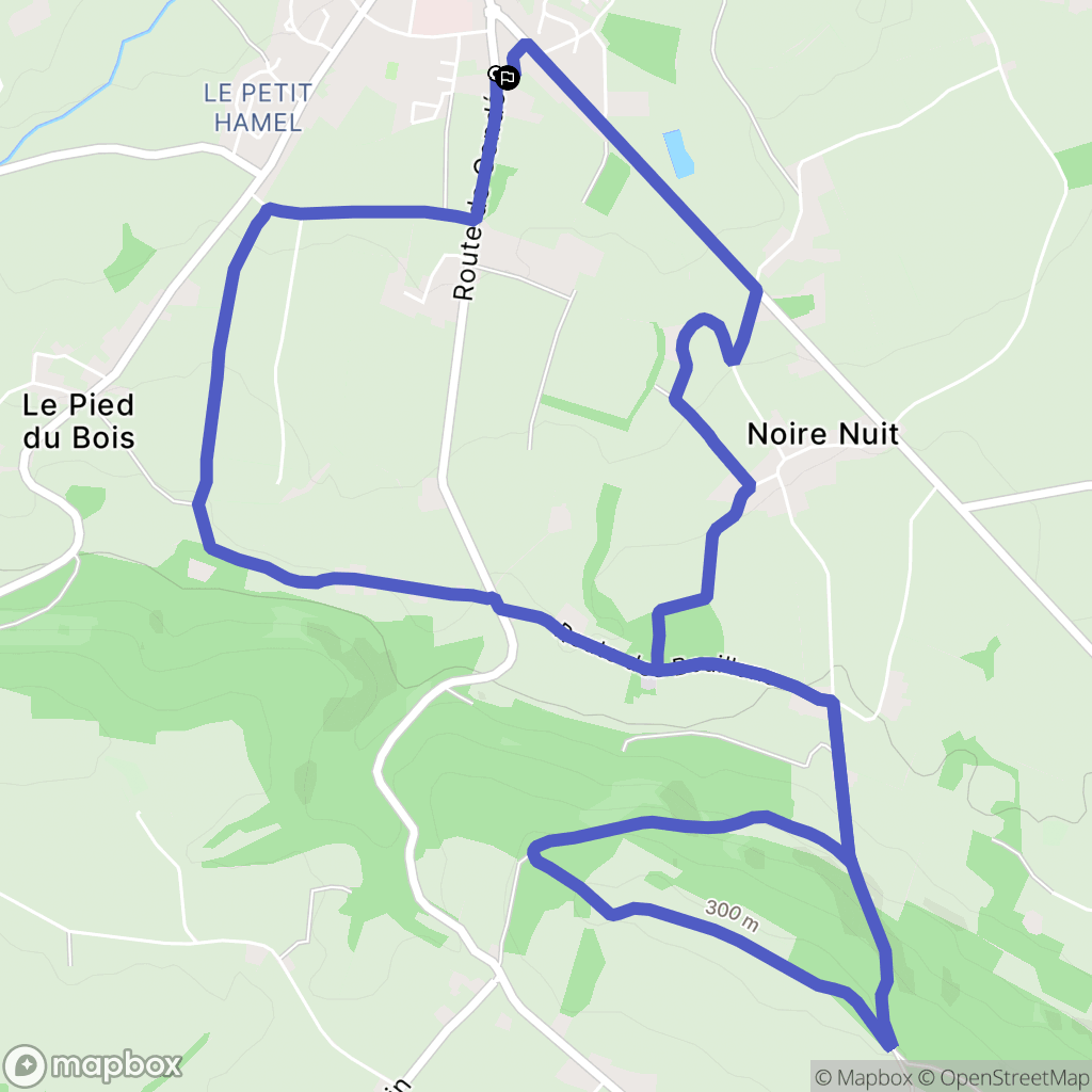 Les Monts d'Aunay : carte du parcours de randonnée - France