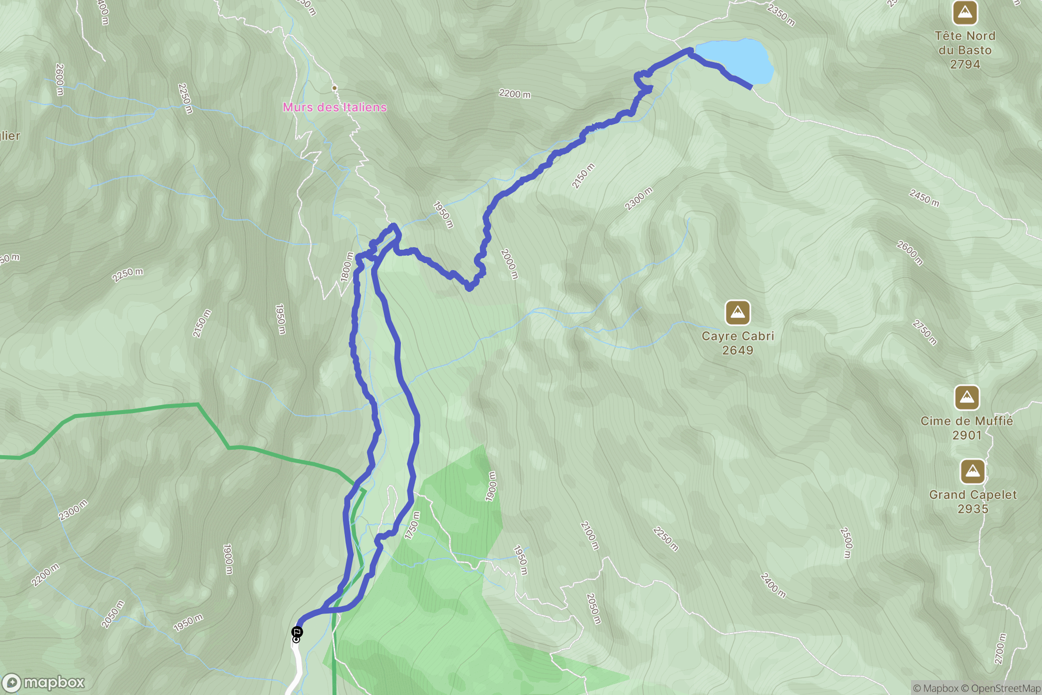 Belvédère : carte du parcours de randonnée - France